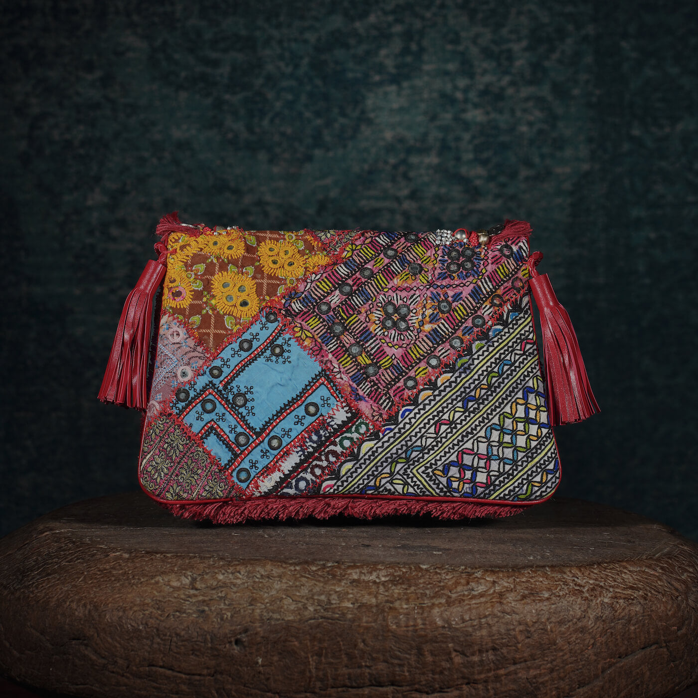 Burgundy Banjara Clutch 003