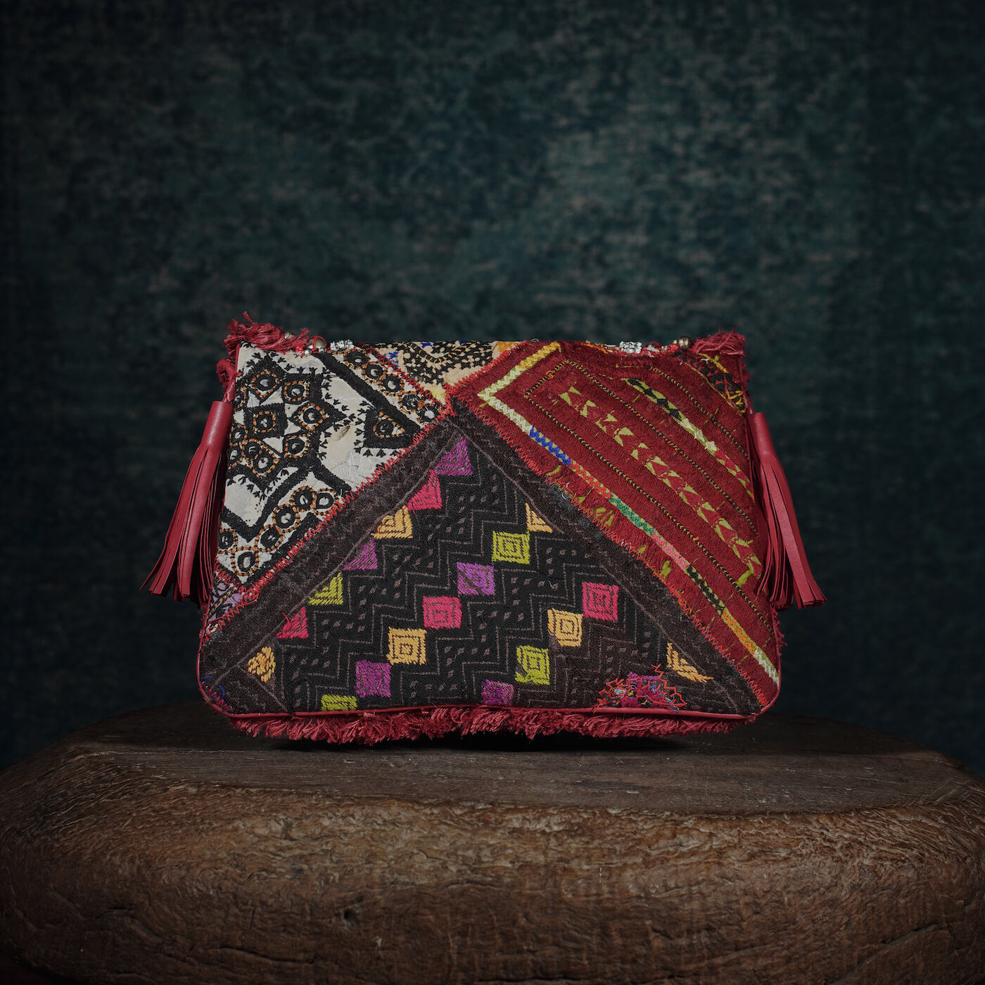 Burgundy Banjara Clutch 004