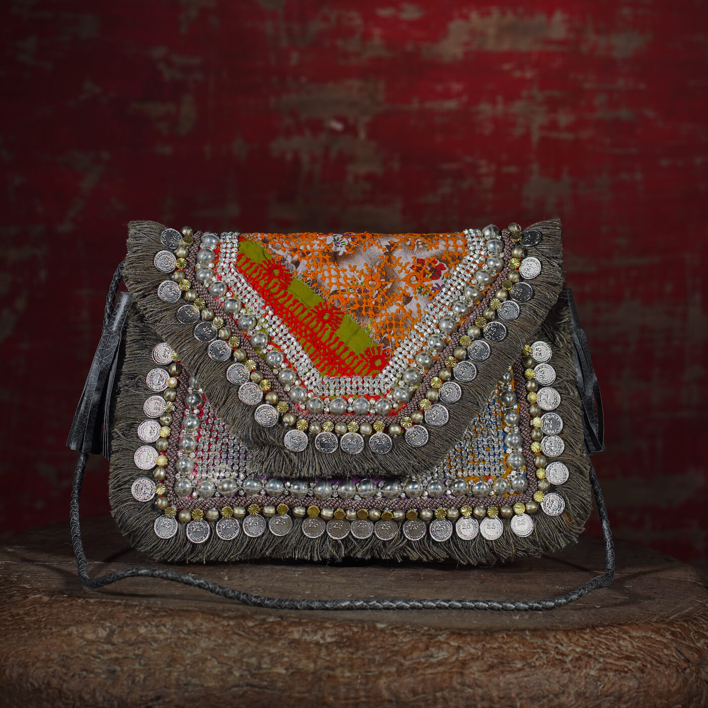 Grey Banjara Clutch 001