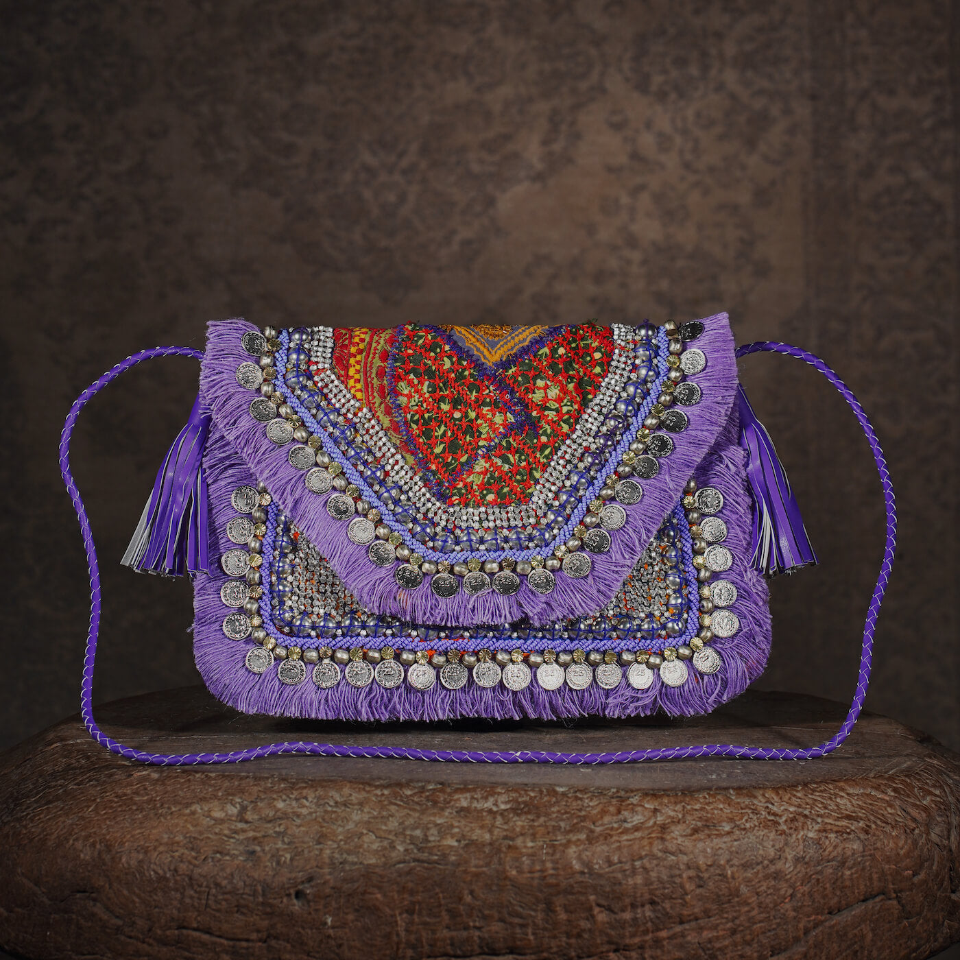 Purple Banjara Clutch 002