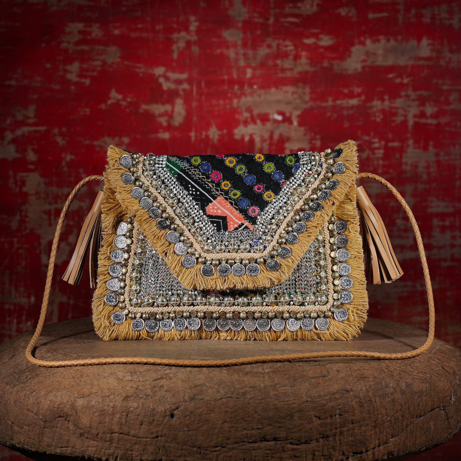Beige Banjara Clutch 001