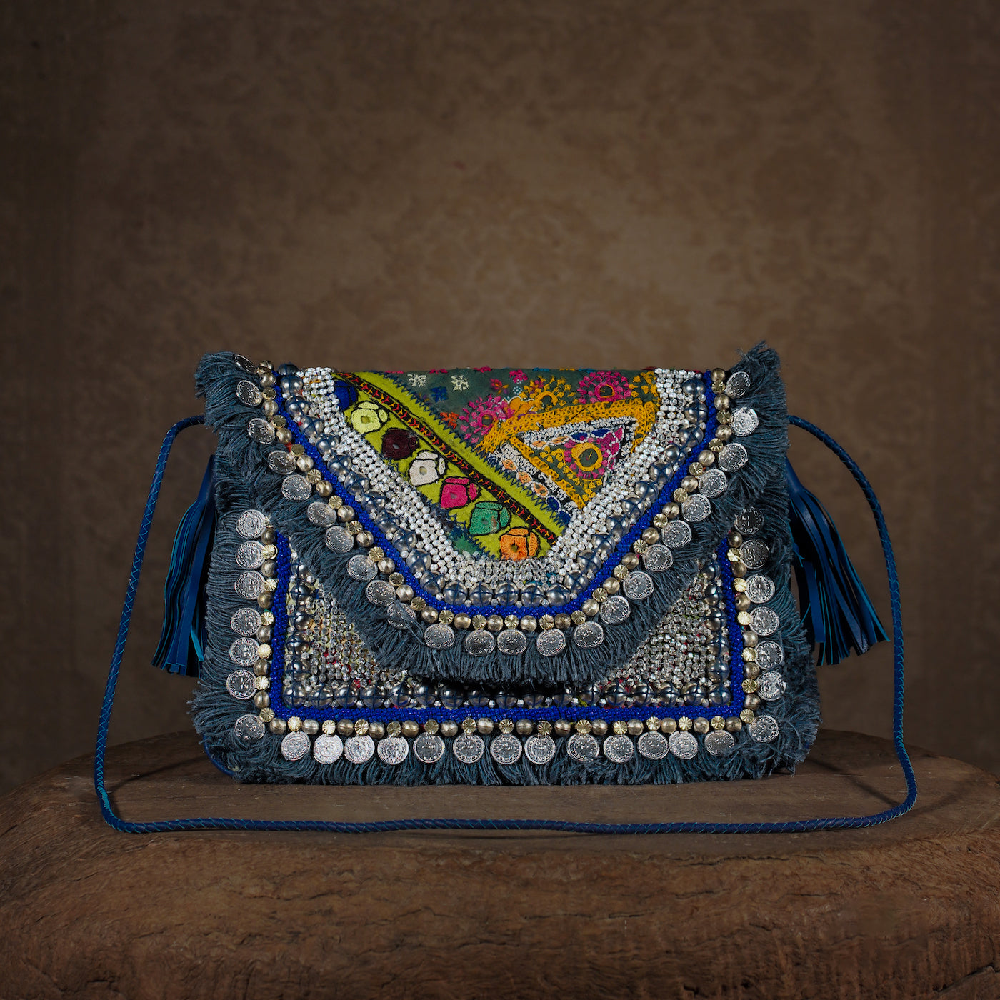 Blue Banjara Clutch 001