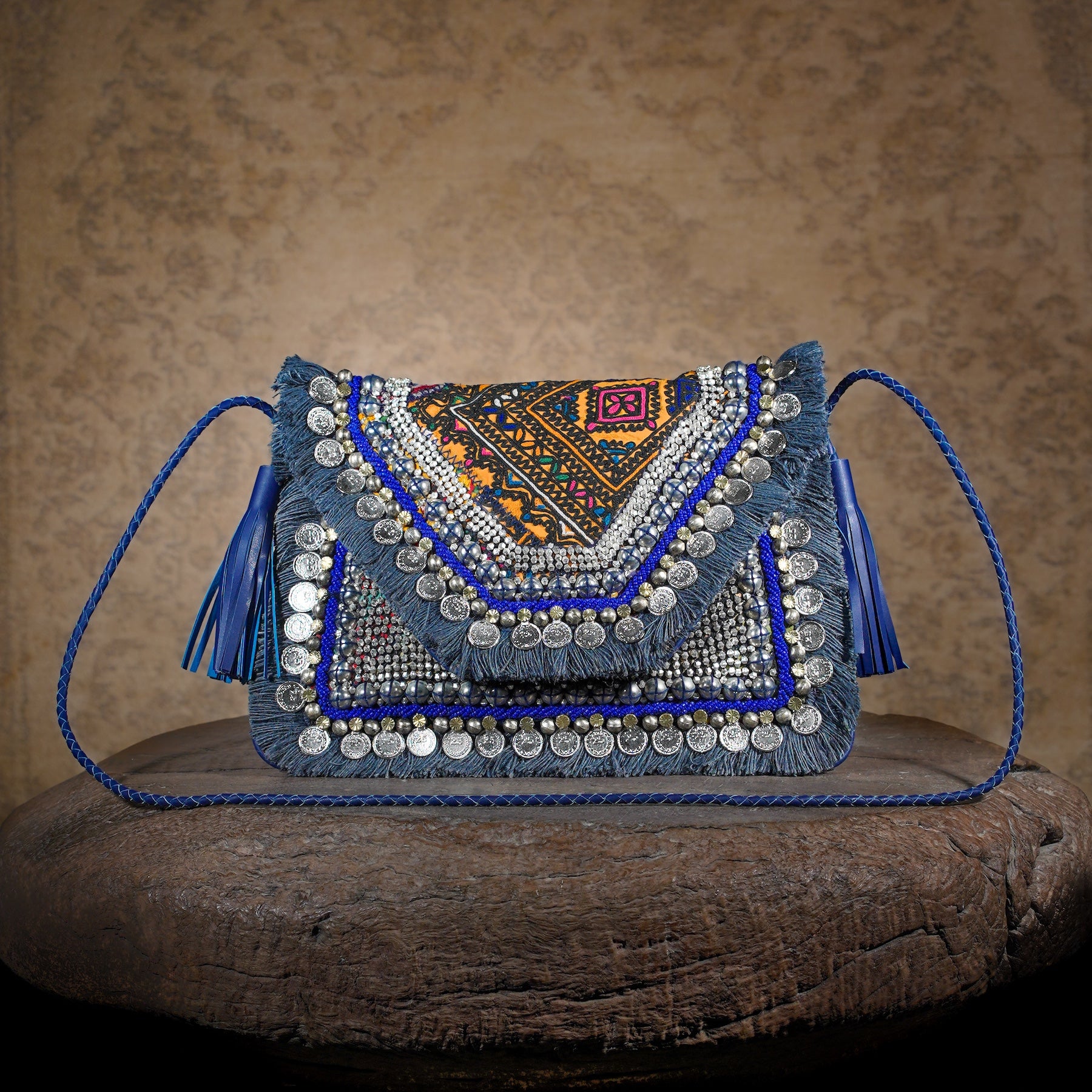 Blue Banjara Clutch 015