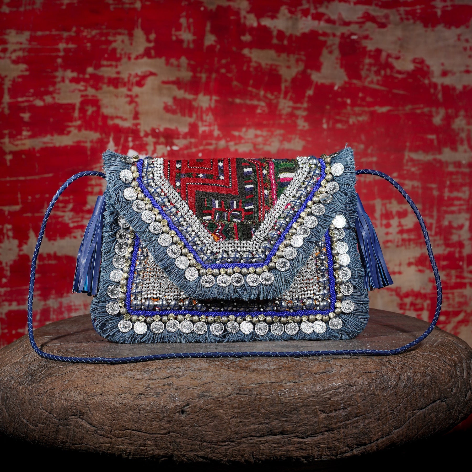 Blue Banjara Clutch 016