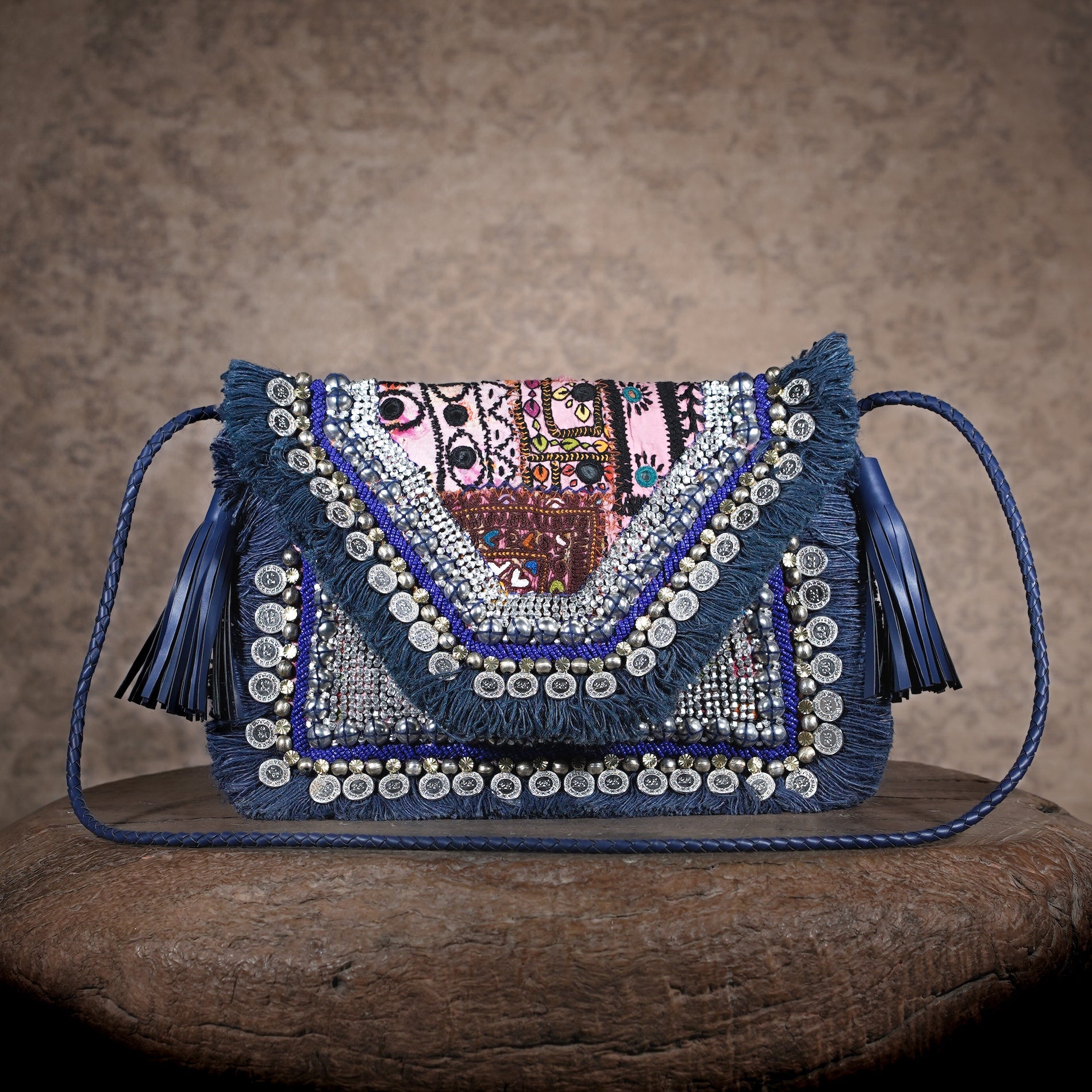Blue Banjara Clutch 024