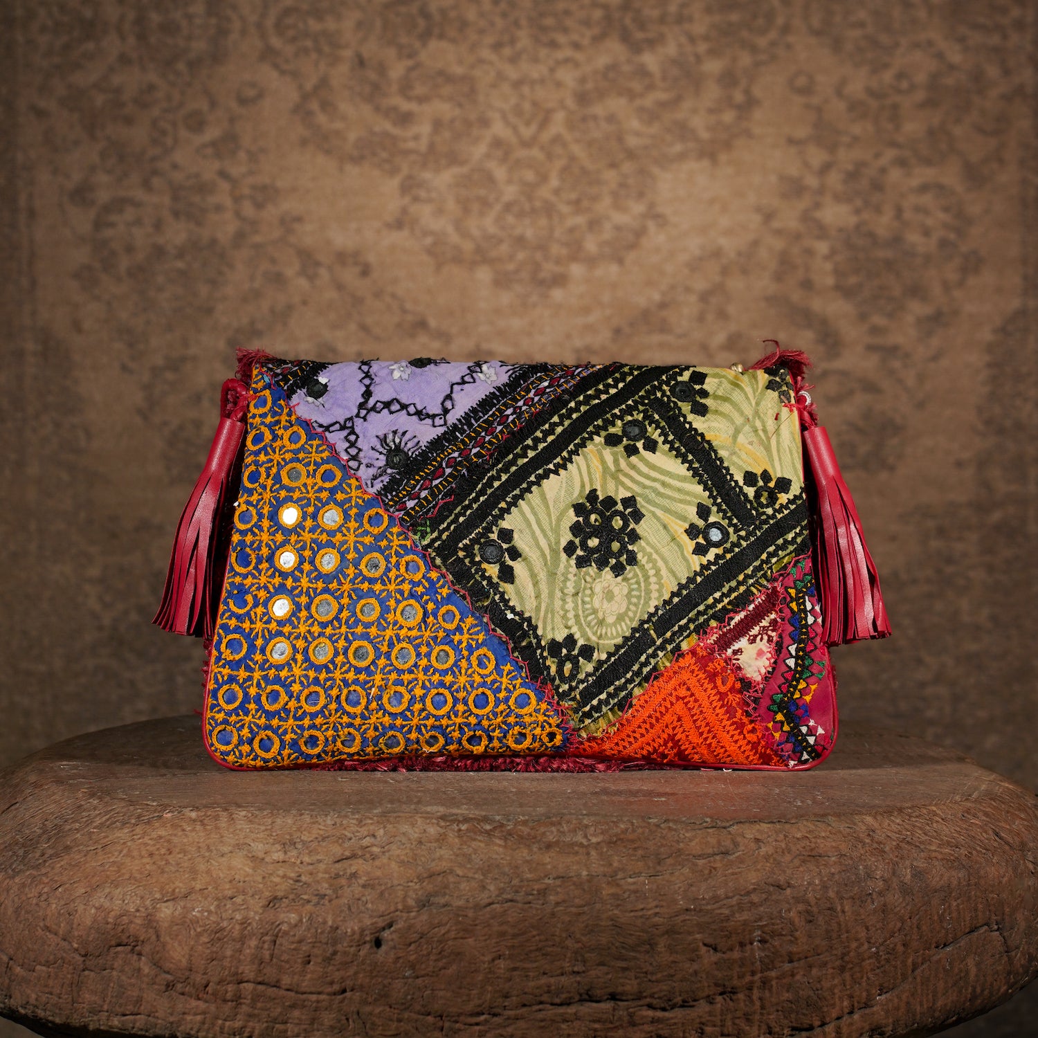 Burgundy Banjara Clutch 008