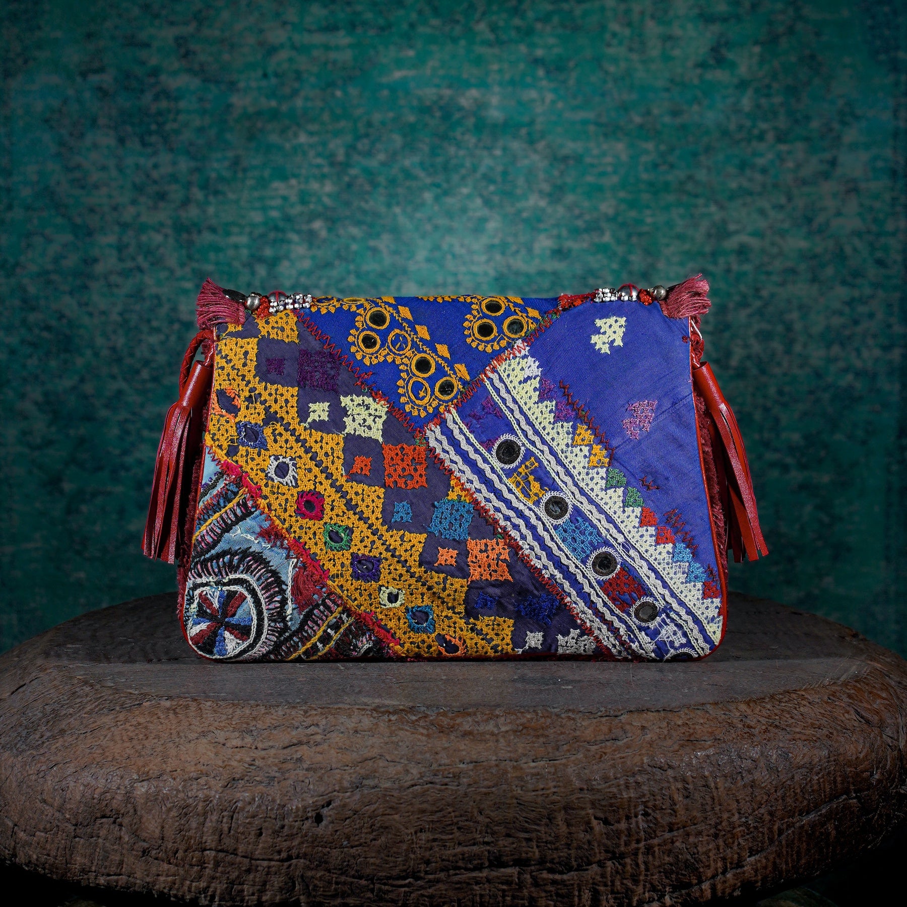 Burgundy Banjara Clutch 011