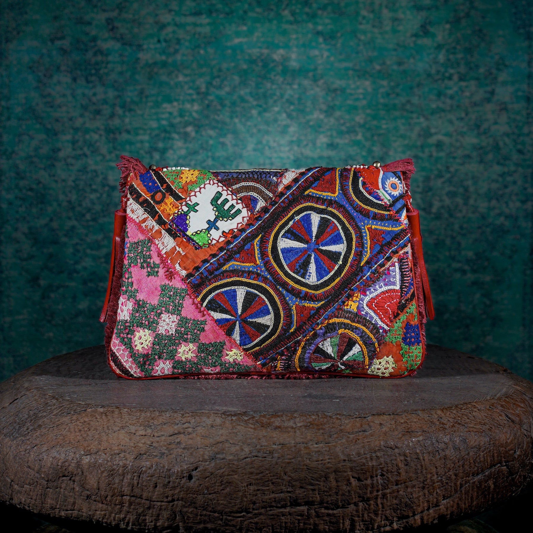 Burgundy Banjara Clutch 012