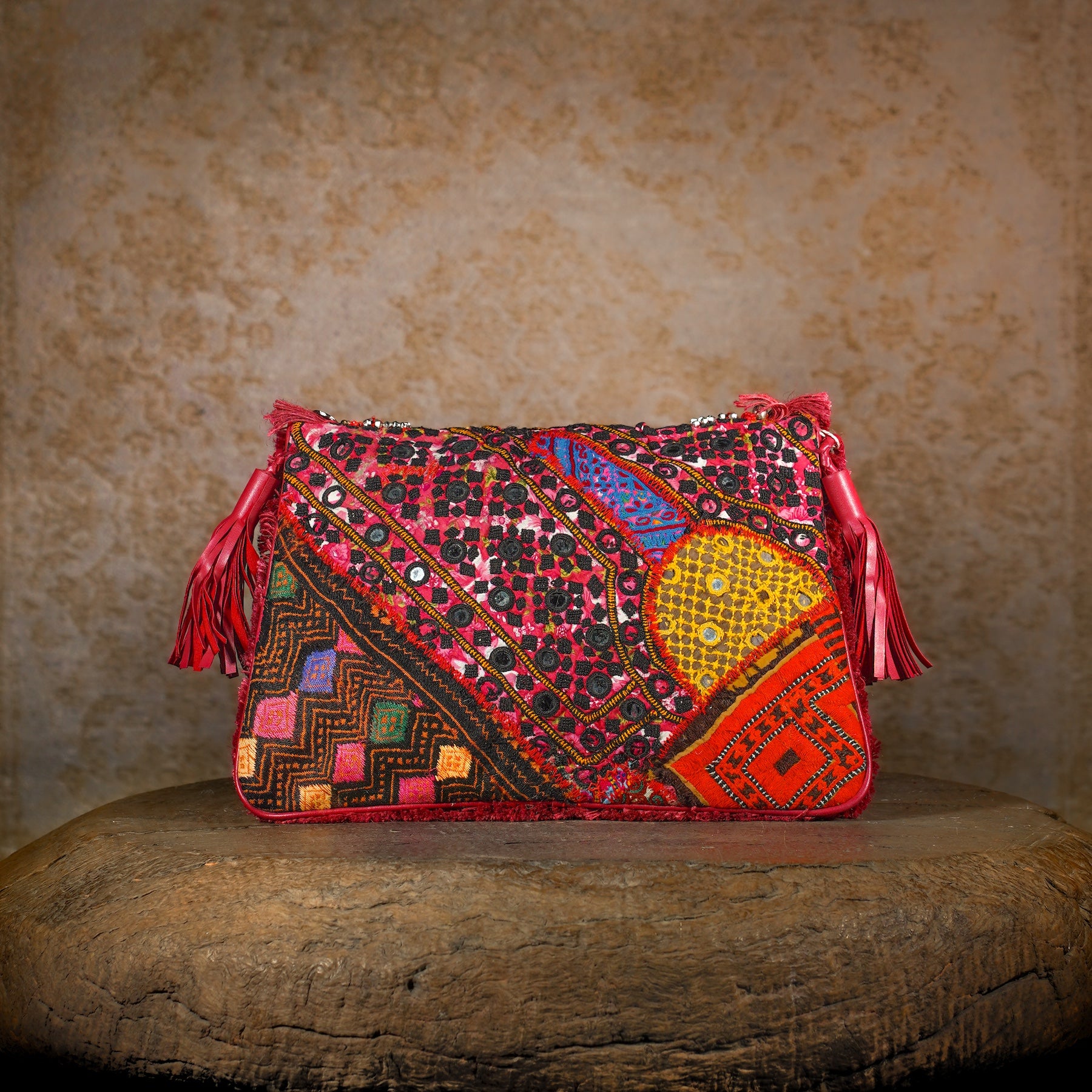 Burgundy Banjara Clutch 019