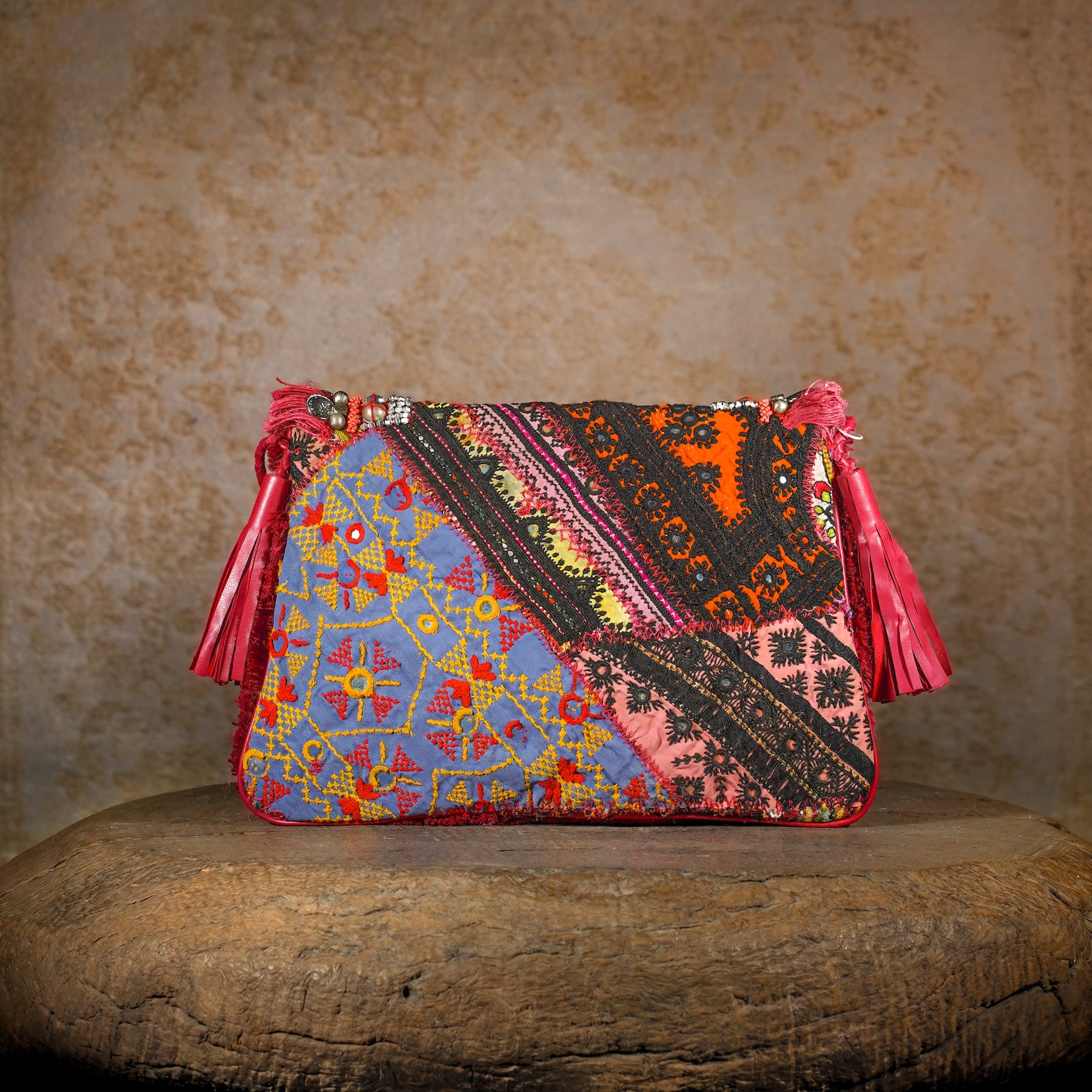 Burgundy Banjara Clutch 023
