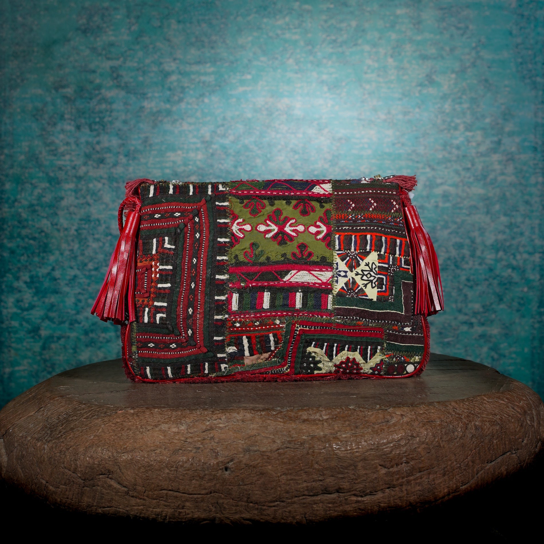 Burgundy Banjara Clutch 026