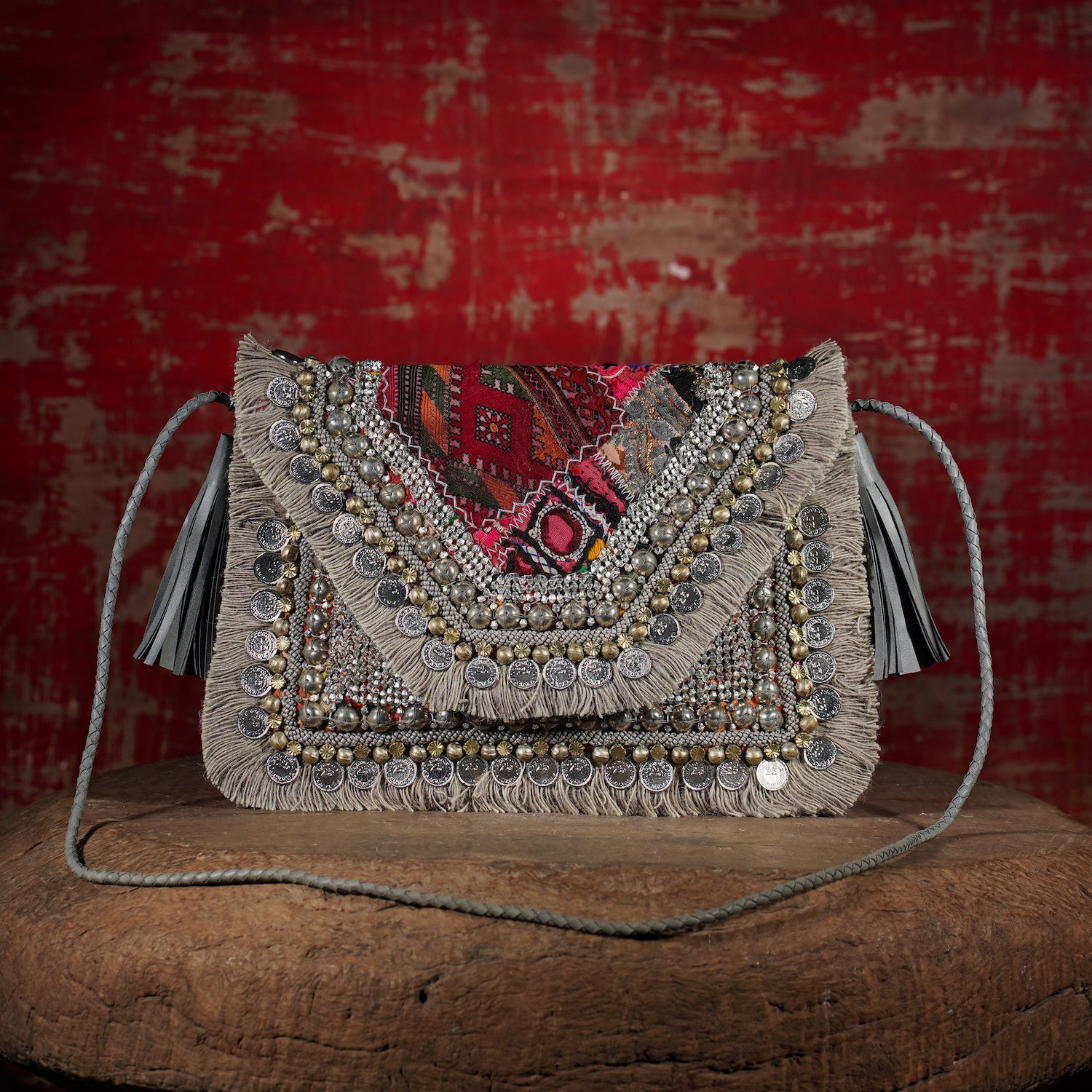 Light Grey Banjara Clutch 001