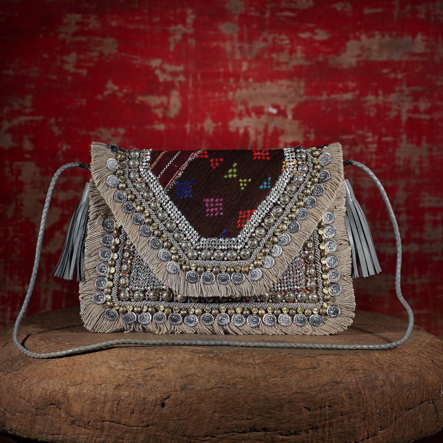 Light Grey Banjara Clutch 003