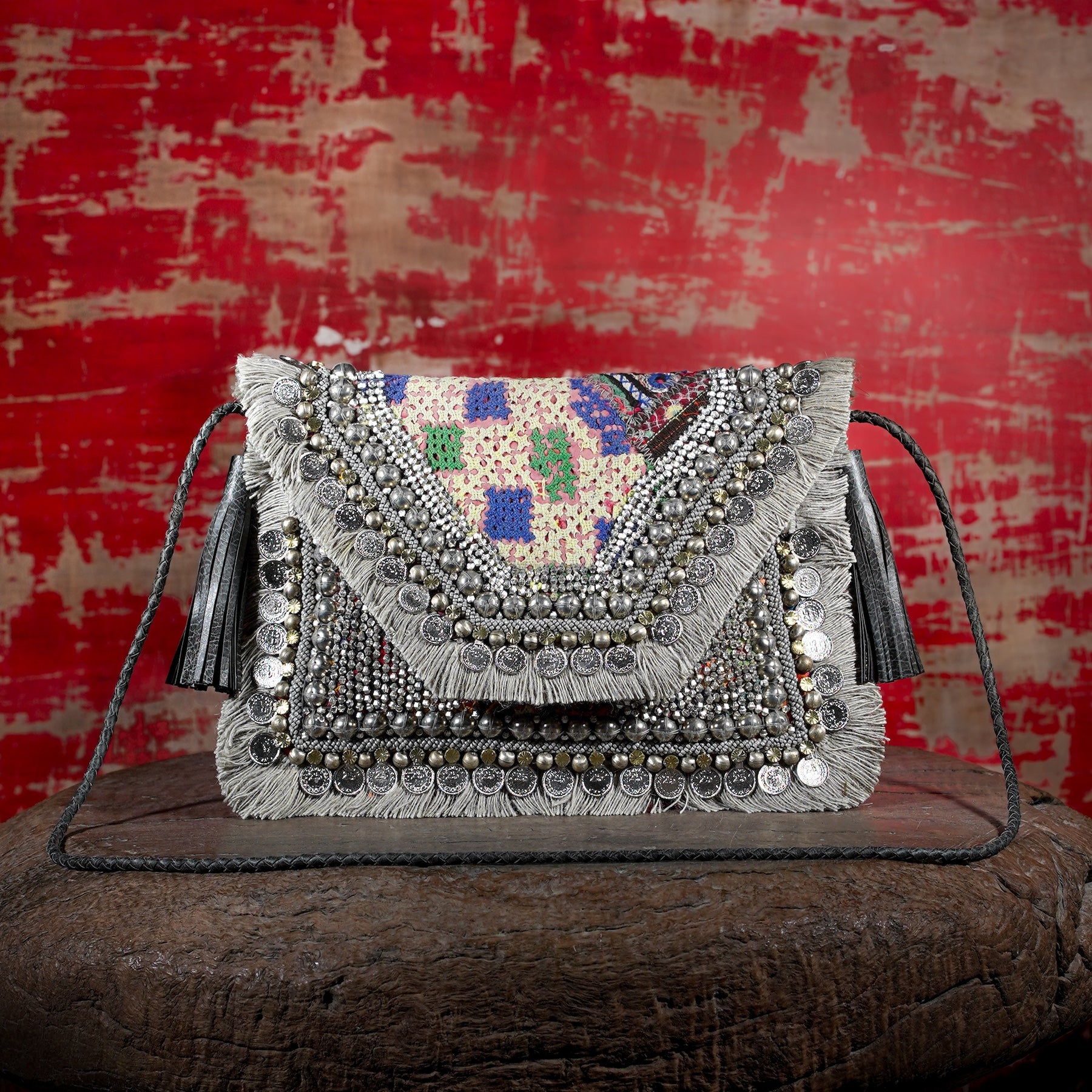 Light Grey Banjara Clutch 022