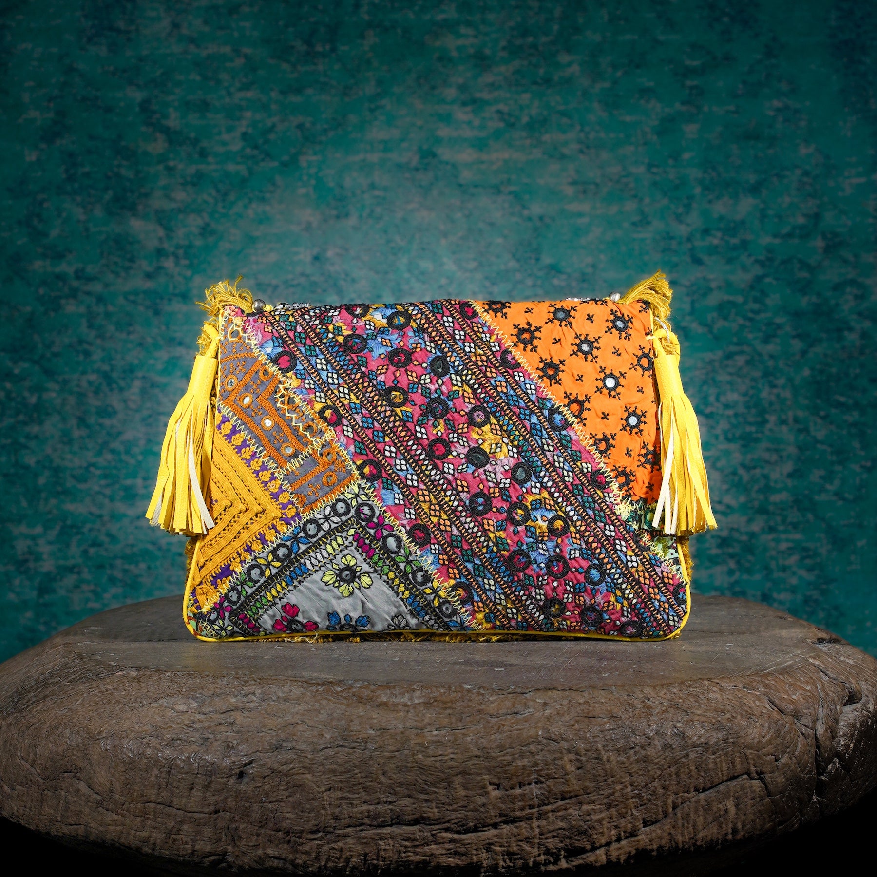 Mustard Banjara Clutch 011