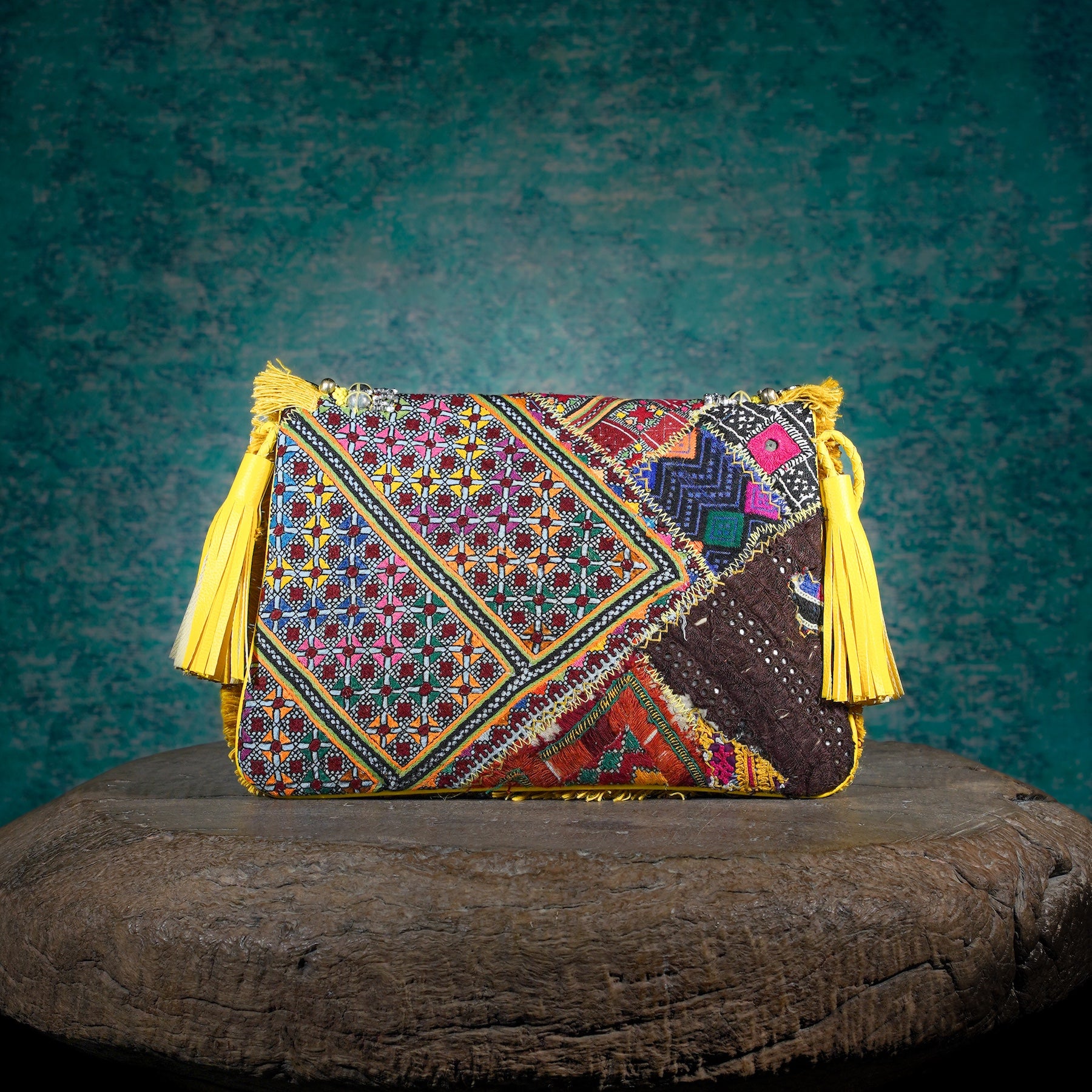 Mustard Banjara Clutch 012