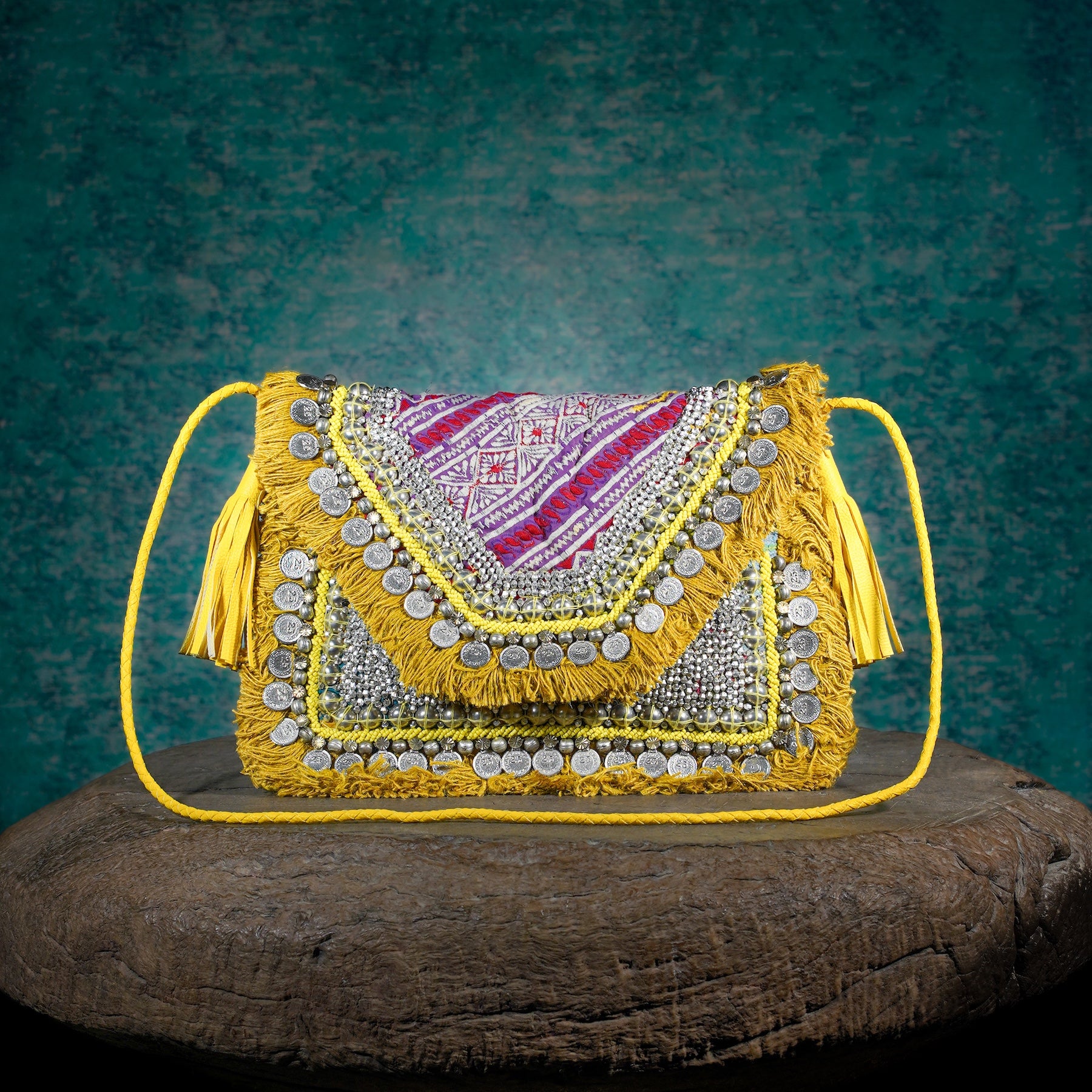 Mustard Banjara Clutch 013