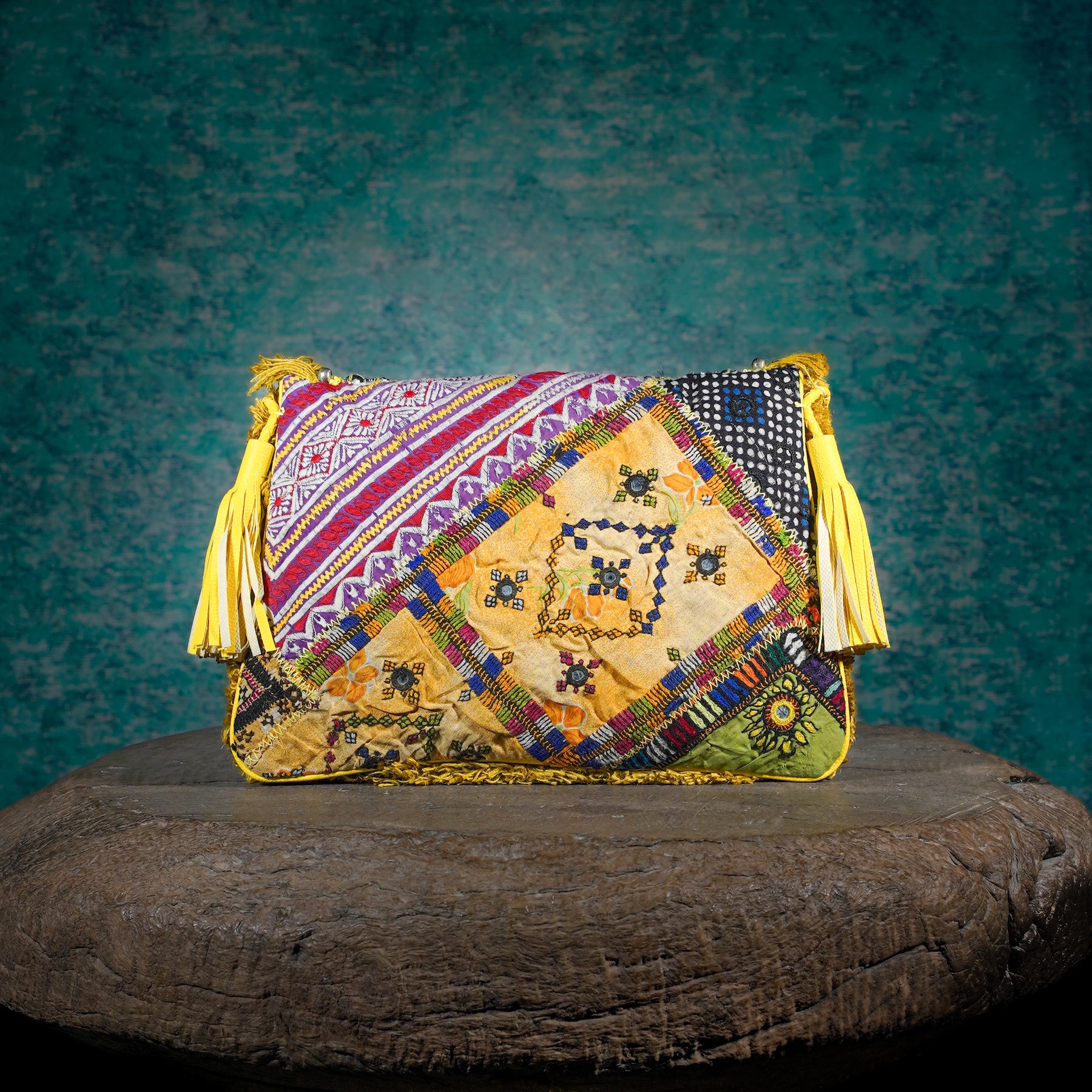 Mustard Banjara Clutch 013
