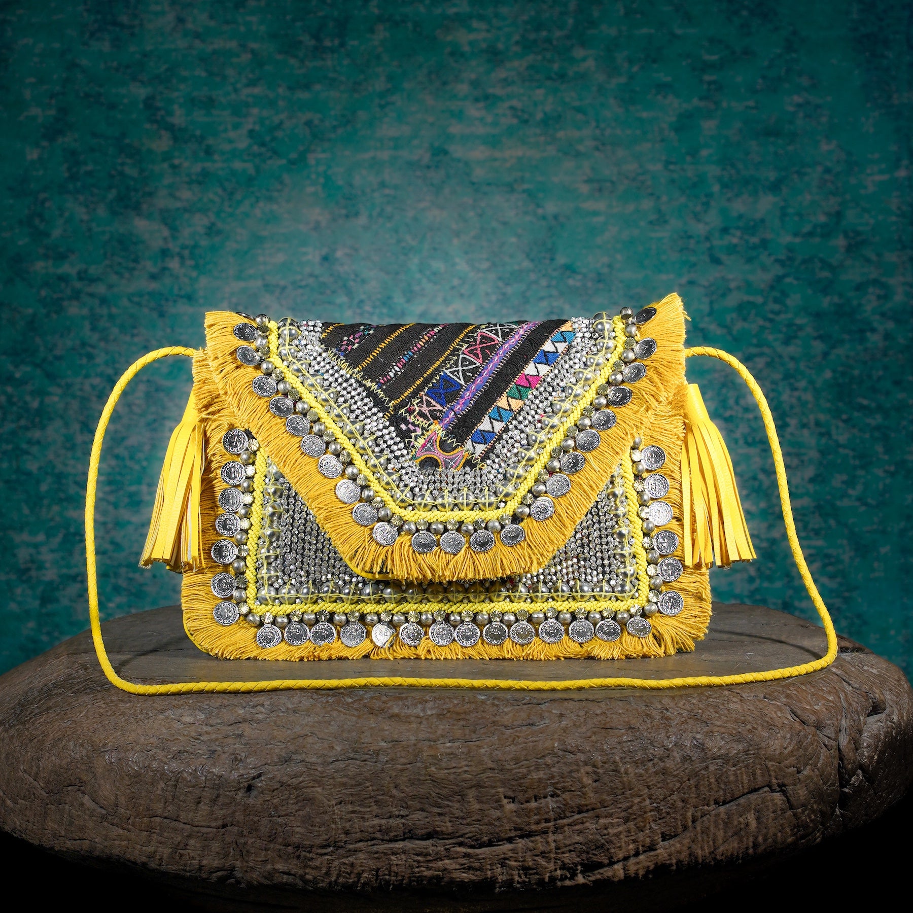Mustard Banjara Clutch 015