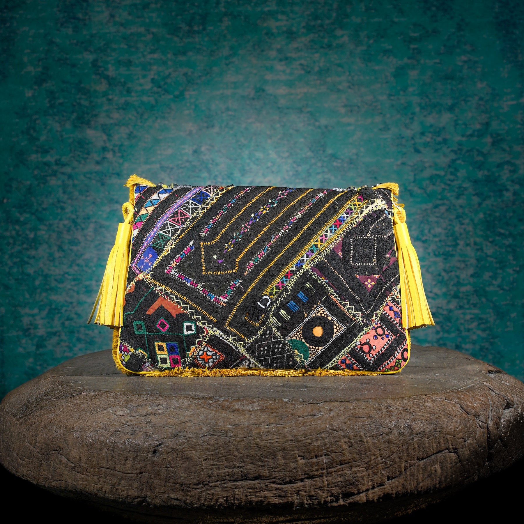 Mustard Banjara Clutch 015