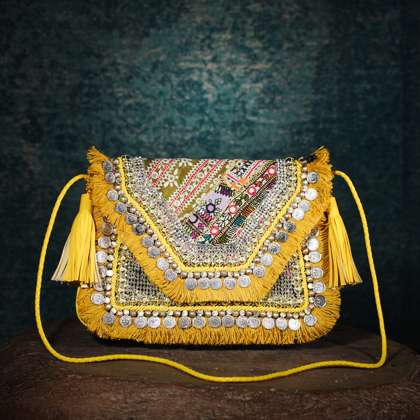 Mustard Banjara Clutch 003