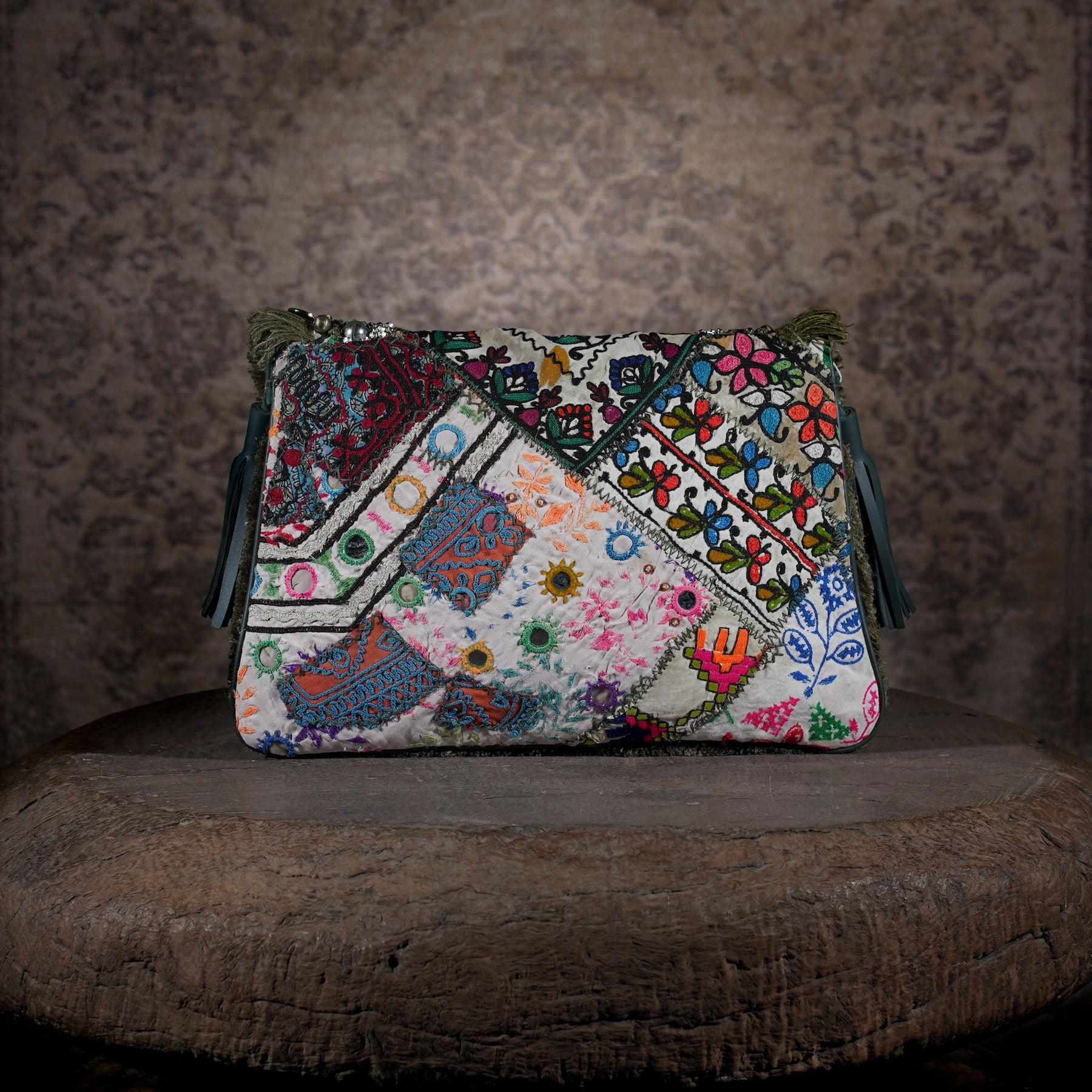 Olive Green Banjara Clutch 001