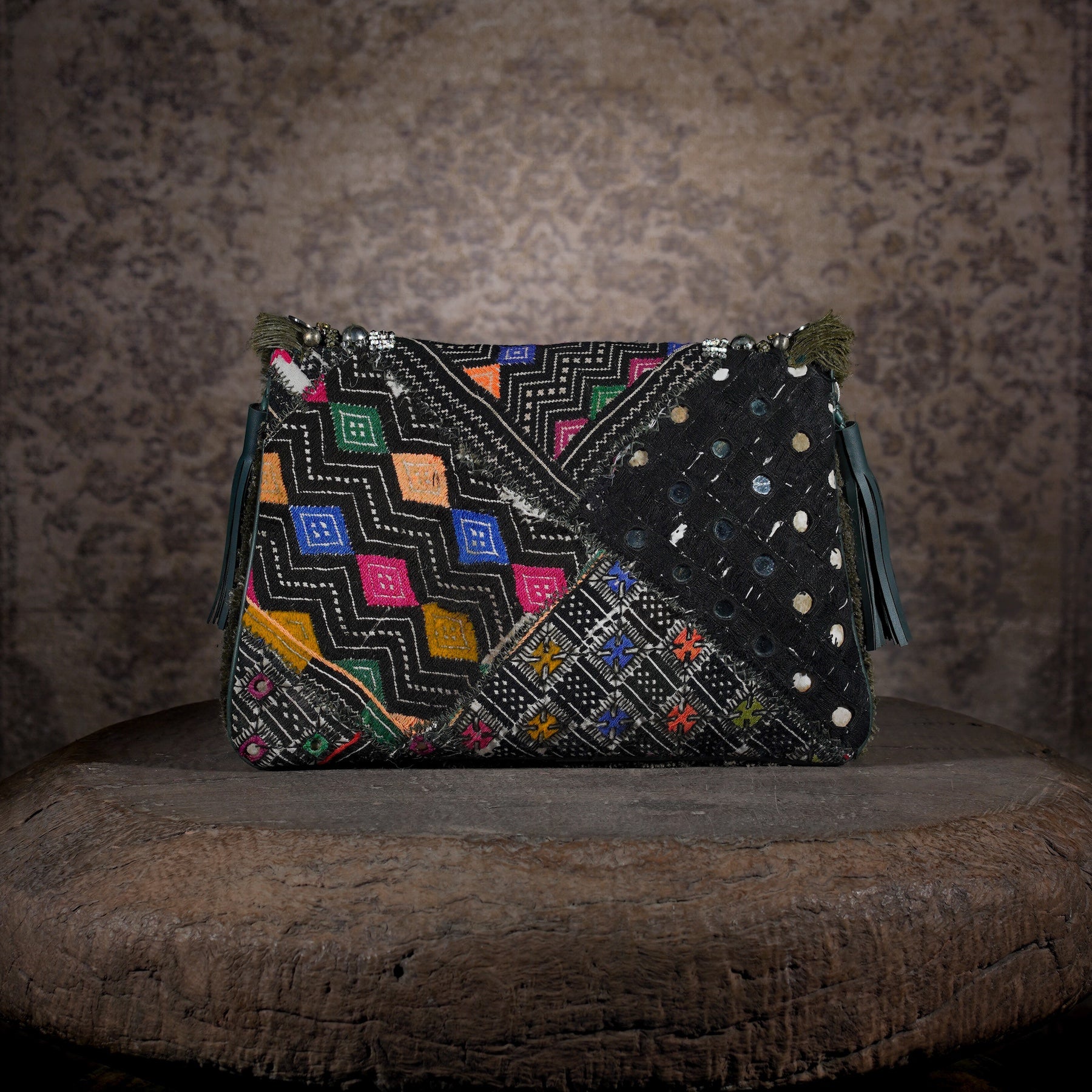 Olive Green Banjara Clutch 002