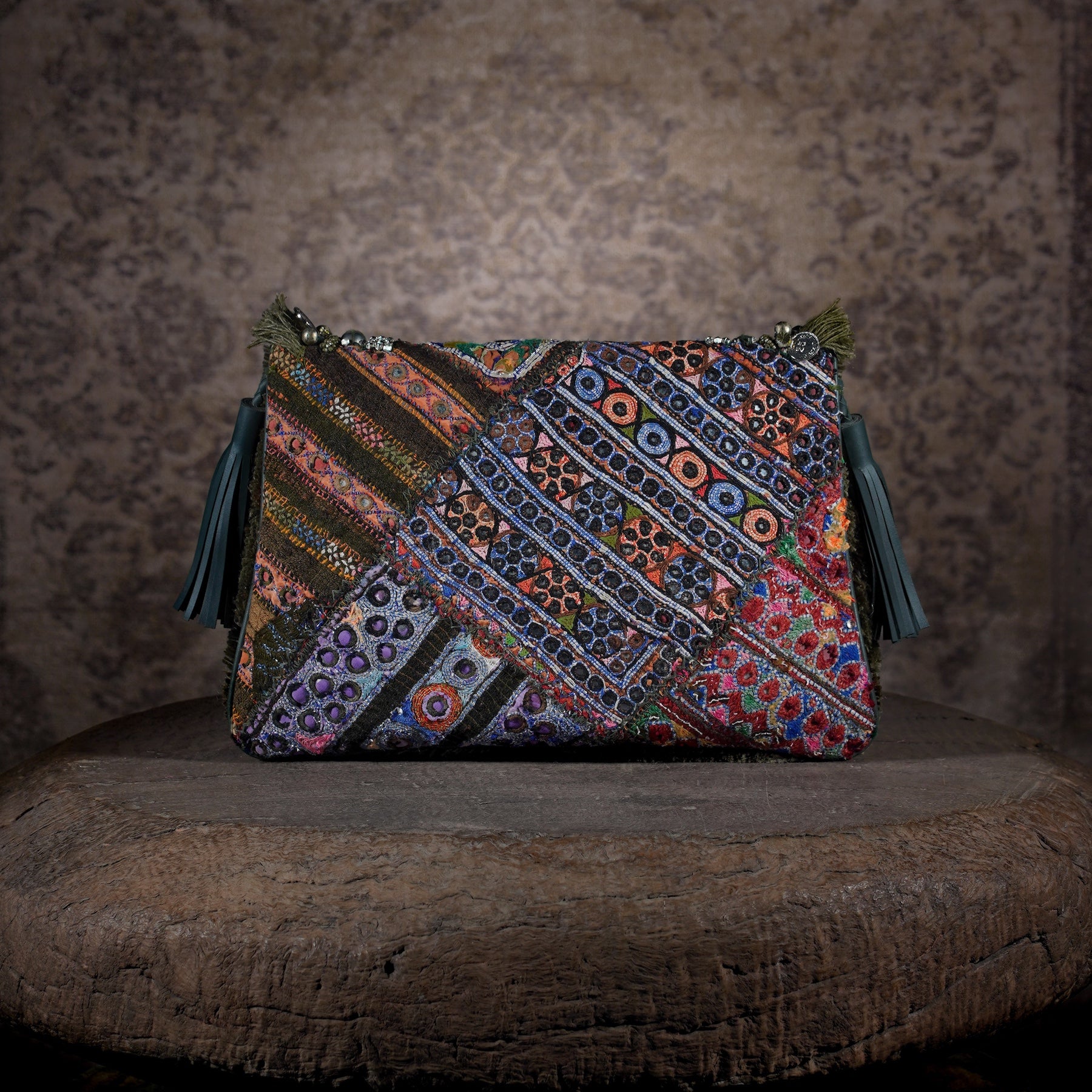 Olive Green Banjara Clutch 003