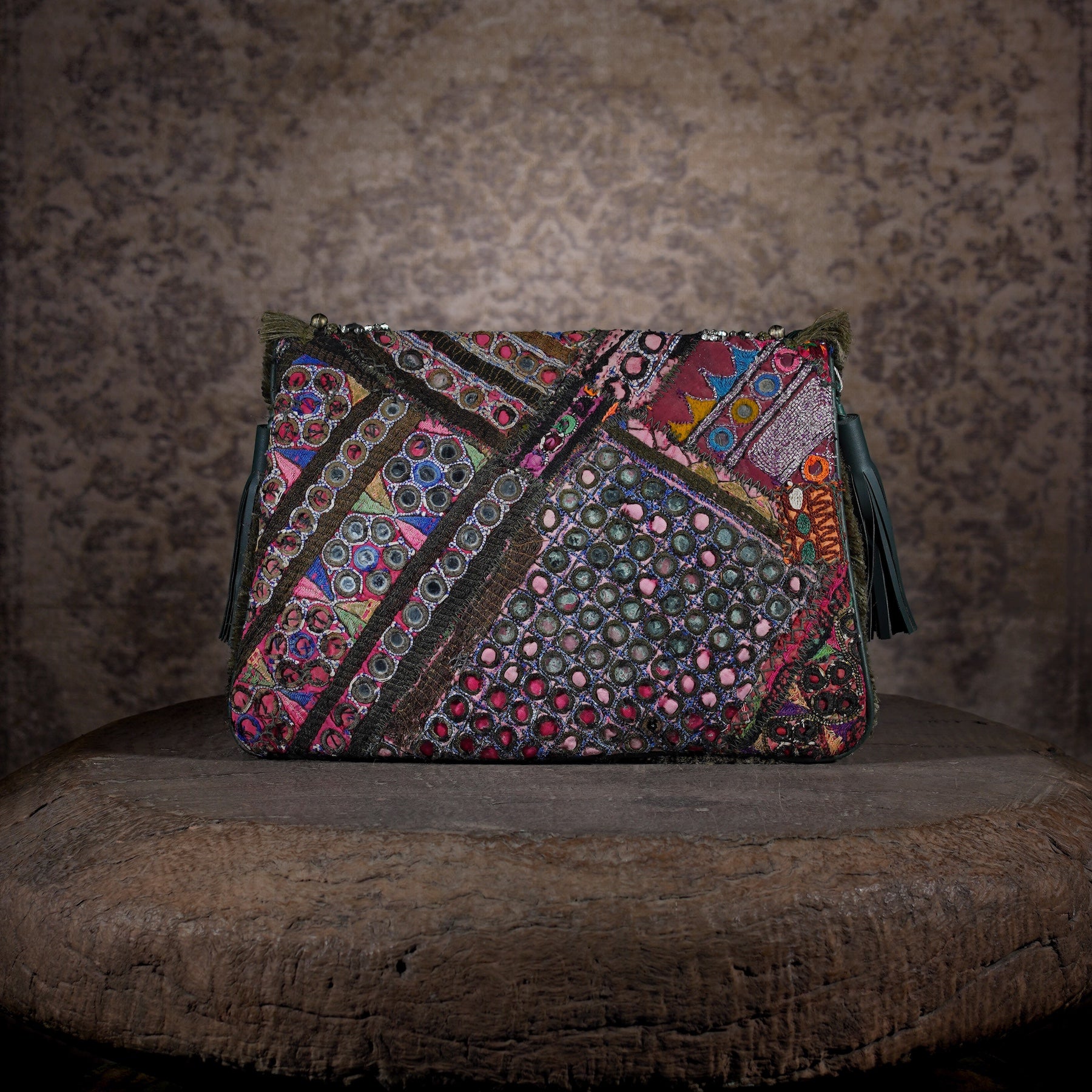 Olive Green Banjara Clutch 004
