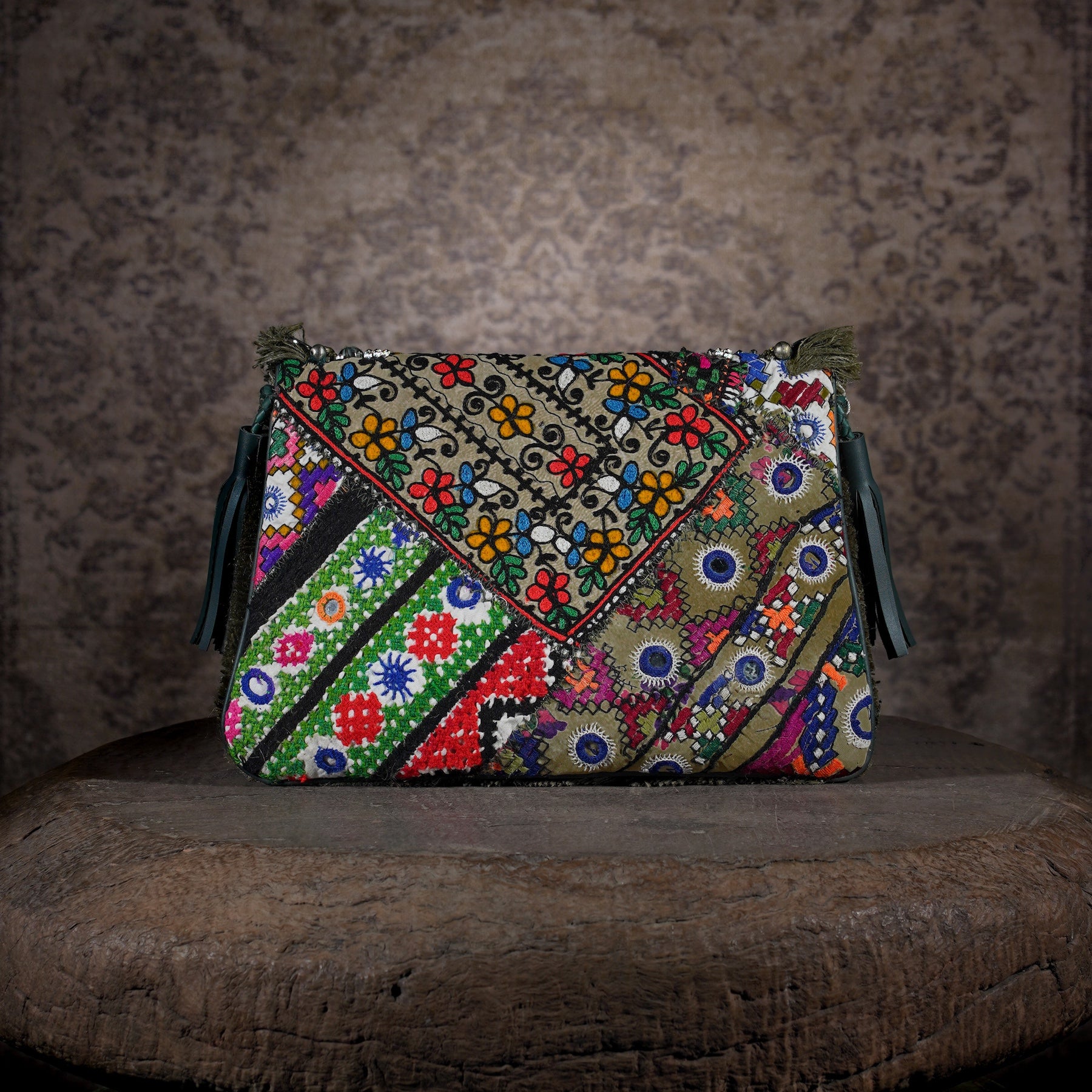 Olive Green Banjara Clutch 006