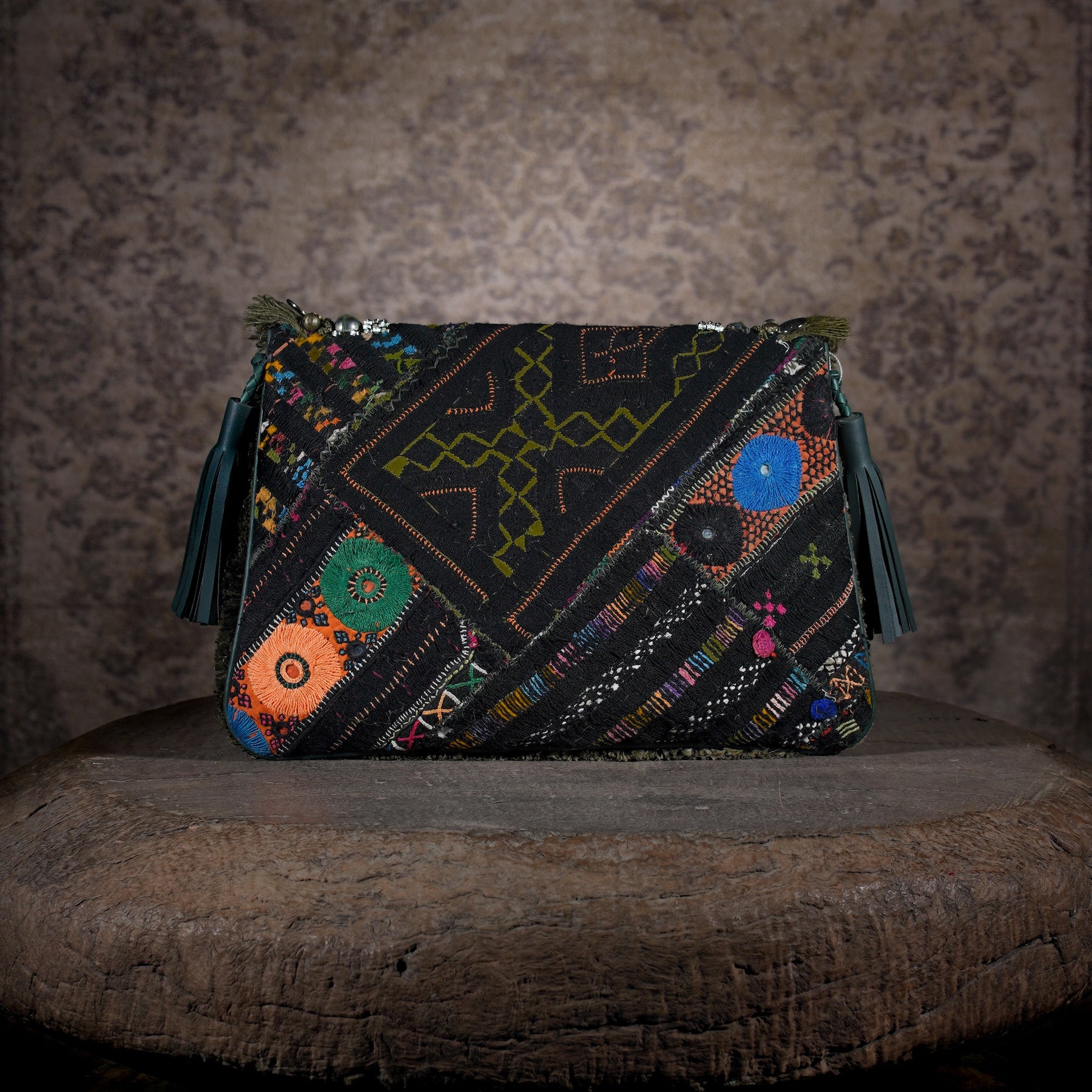 Olive Green Banjara Clutch 008