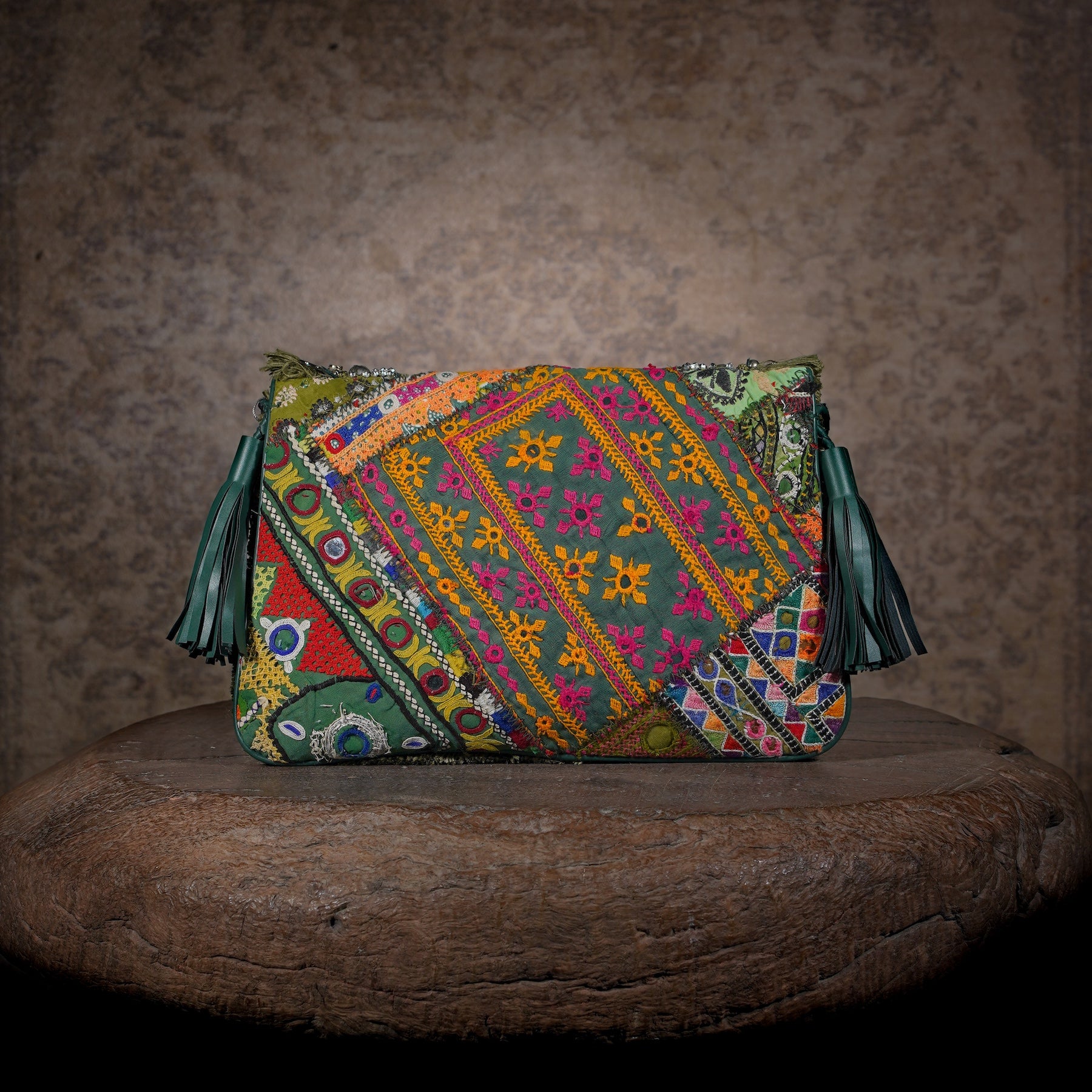 Olive Green Banjara Clutch 010