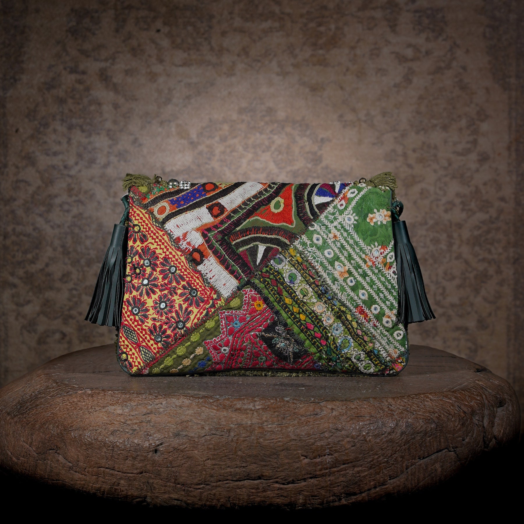 Olive Green Banjara Clutch 011