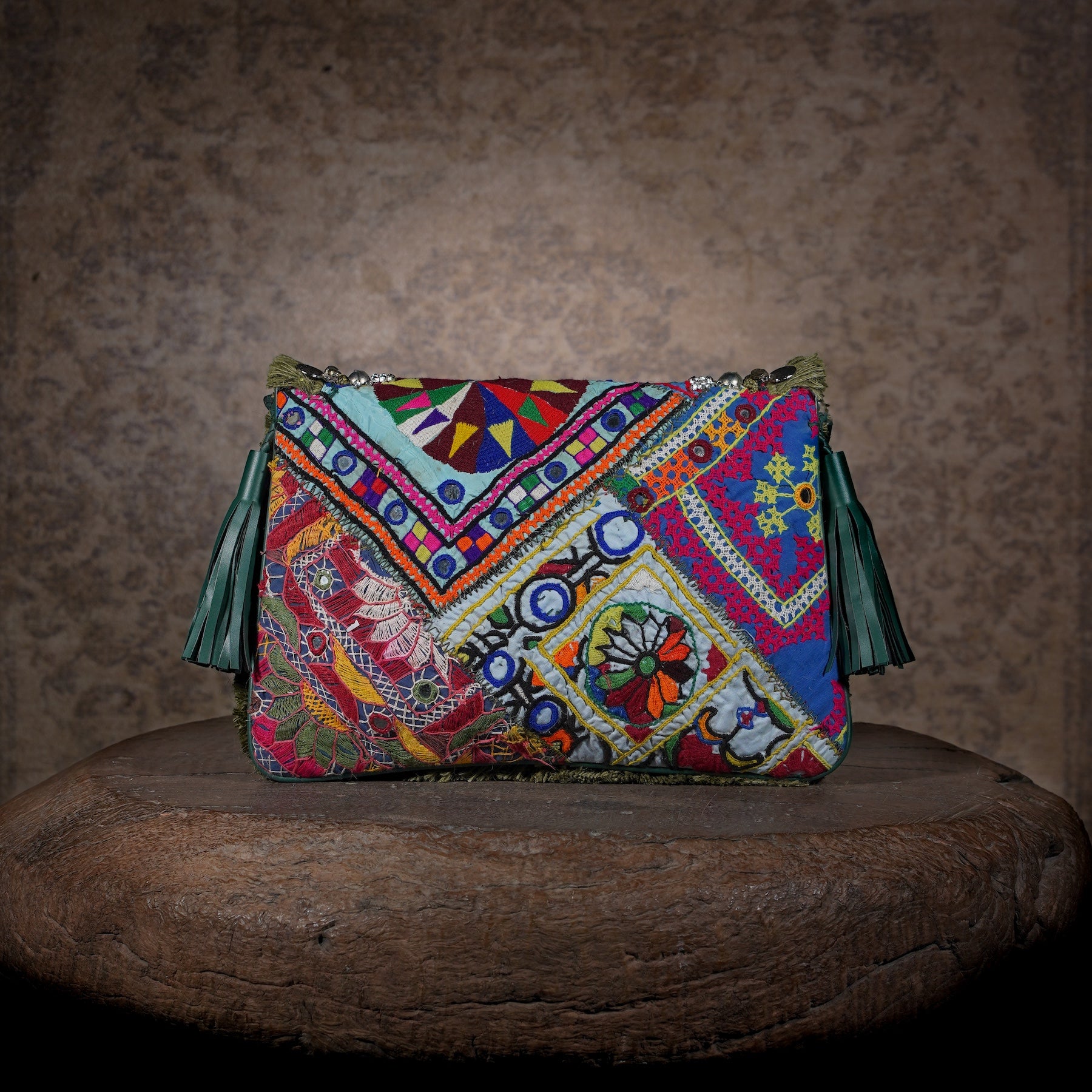 Olive Green Banjara Clutch 013