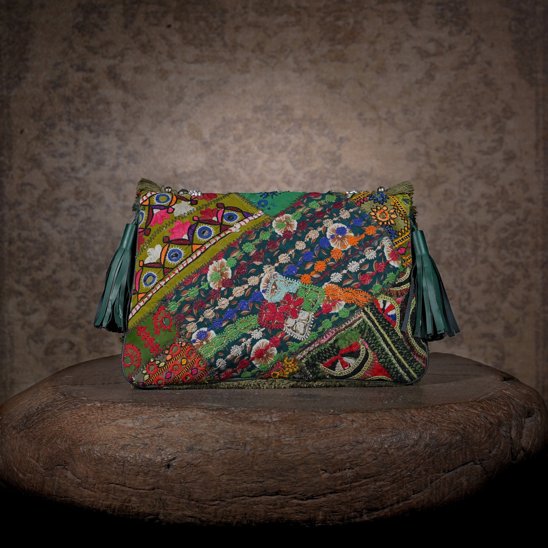 Olive Green Banjara Clutch 016