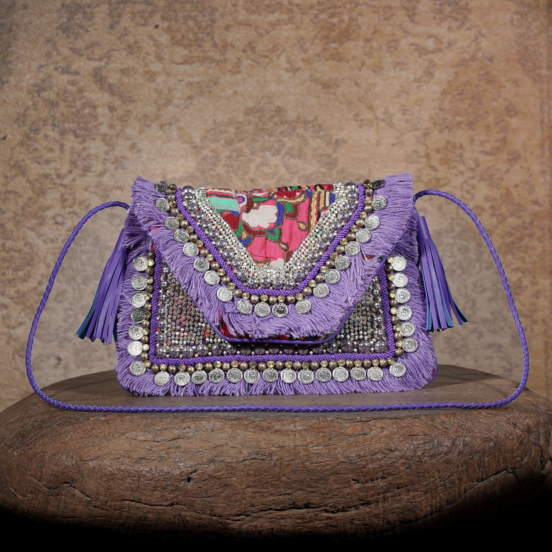 Purple Banjara Clutch 012