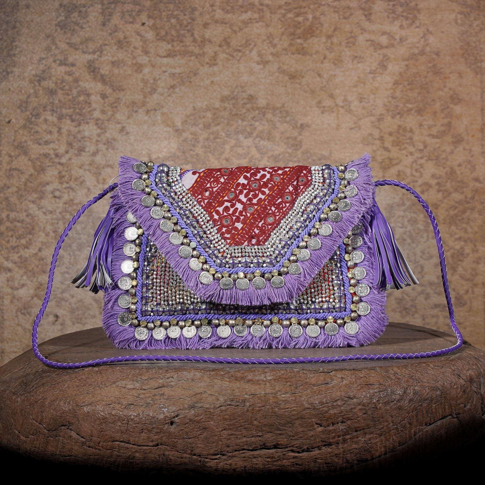 Purple Banjara Clutch 014