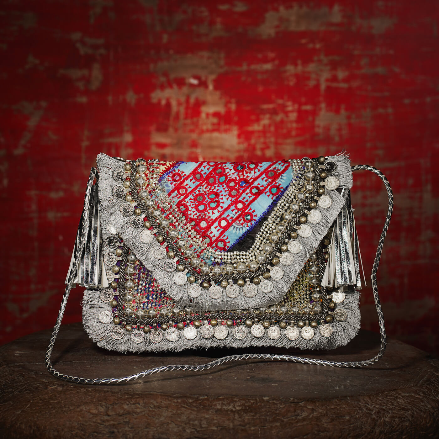 Silver Banjara Clutch 002