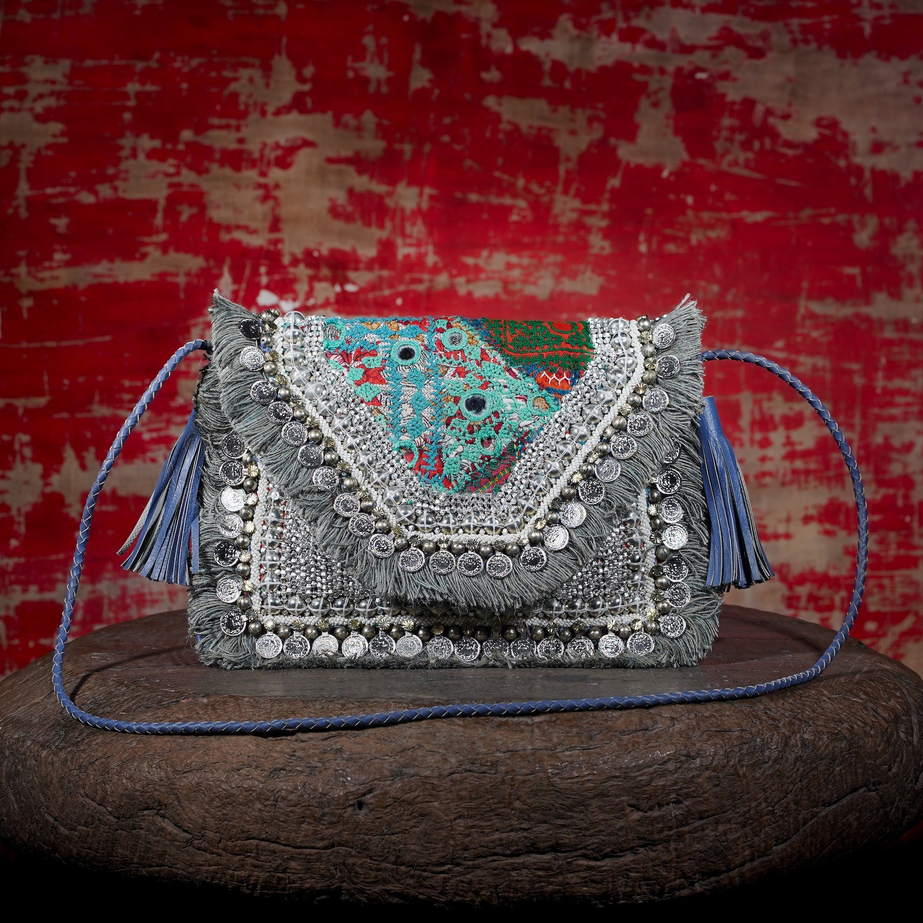 Sky Blue Banjara Clutch 006