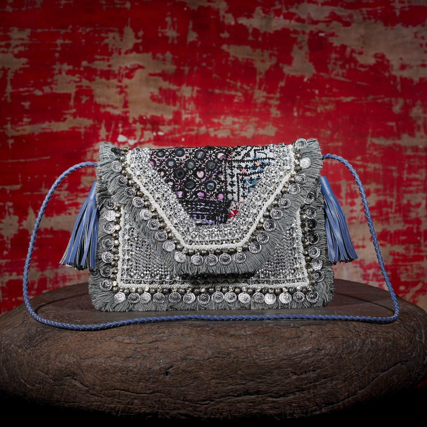 Sky Blue Banjara Clutch 008