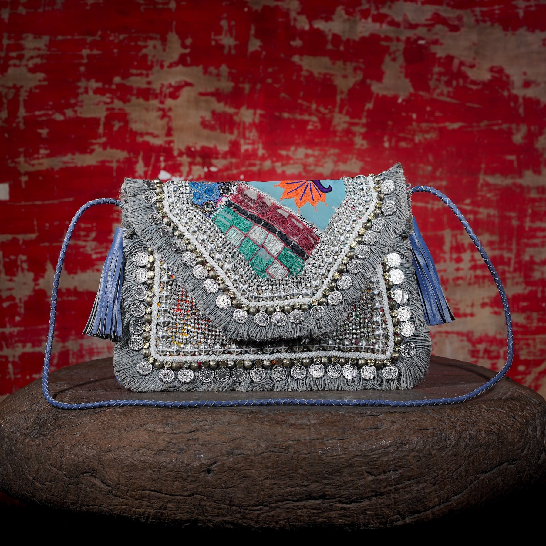Sky Blue Banjara Clutch 009