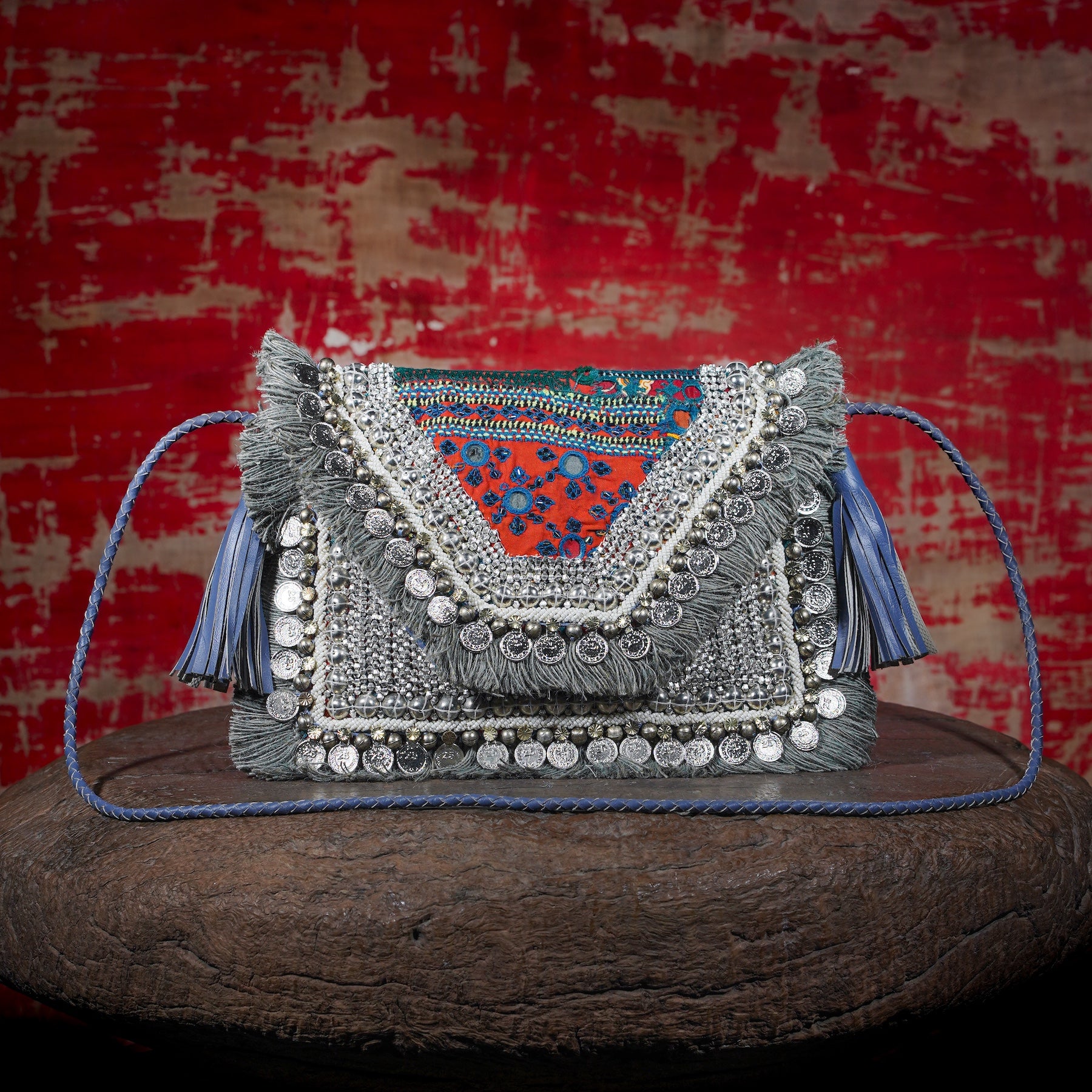 Sky Blue Banjara Clutch 011