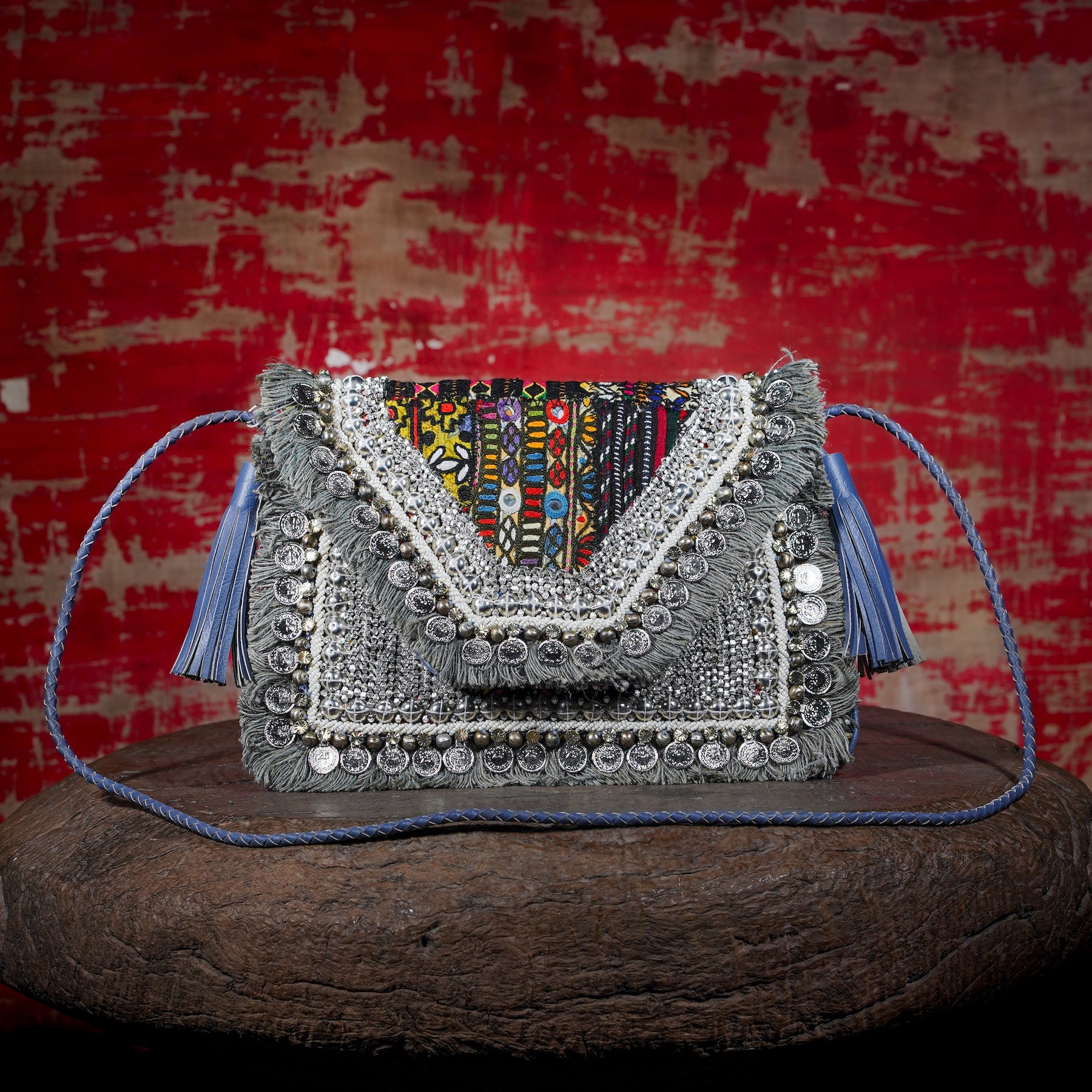 Sky Blue Banjara Clutch 012