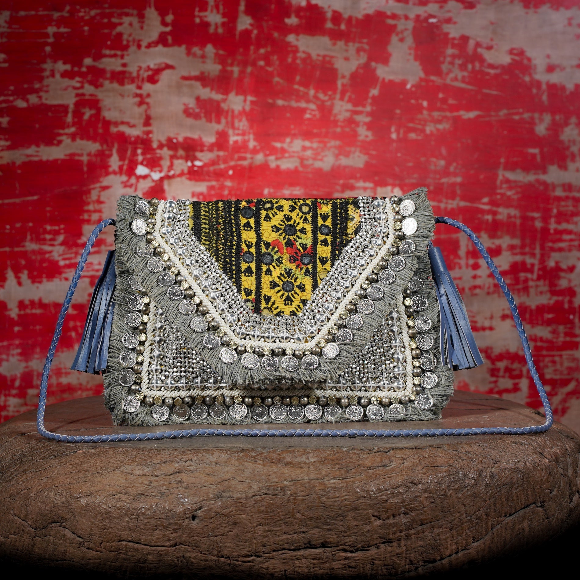 Sky Blue Banjara Clutch 014