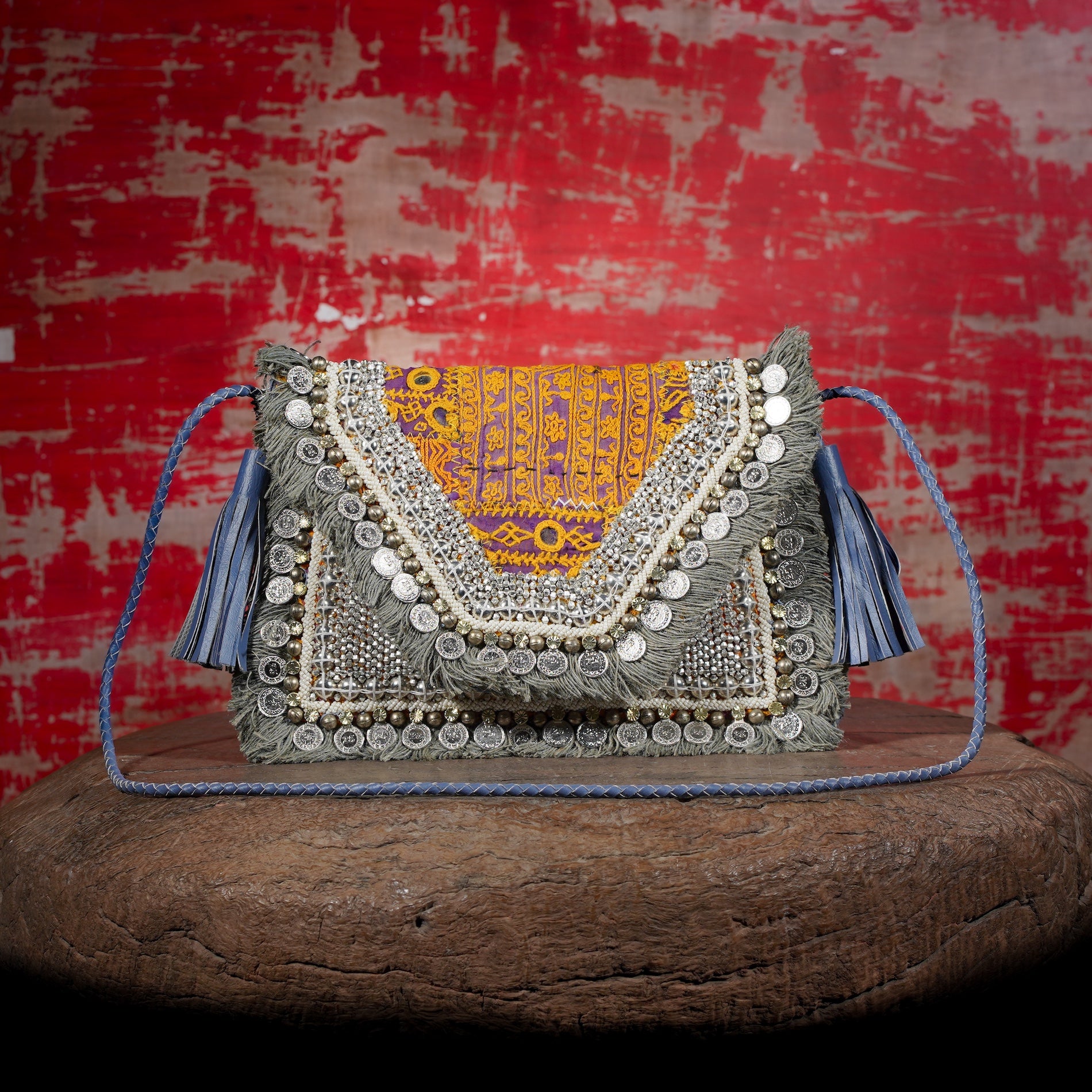 Sky Blue Banjara Clutch 018