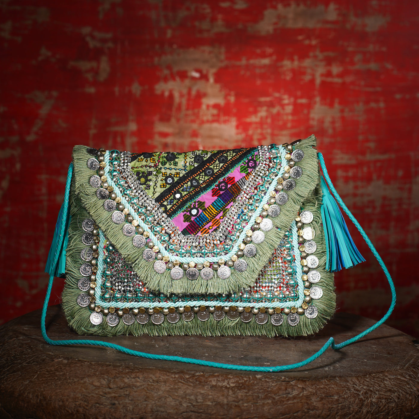 Turquoise Banjara Clutch 002