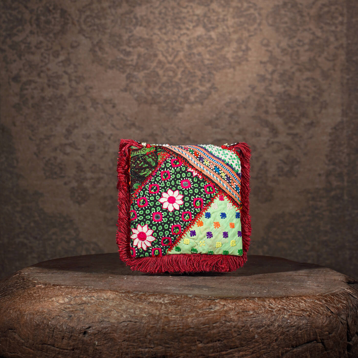 Burgundy Banjara Minion Clutch 003