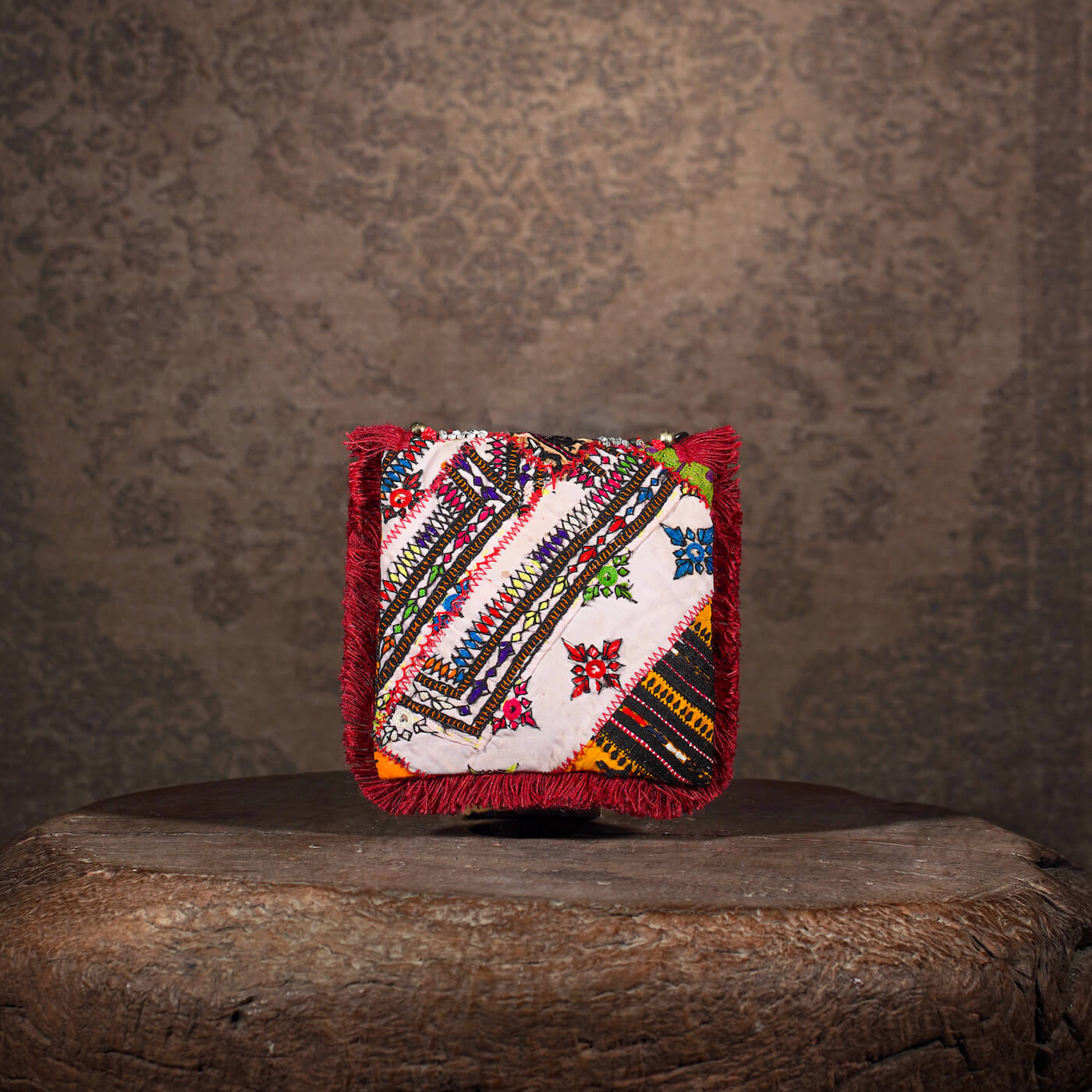 Burgundy Banjara Minion Clutch 005