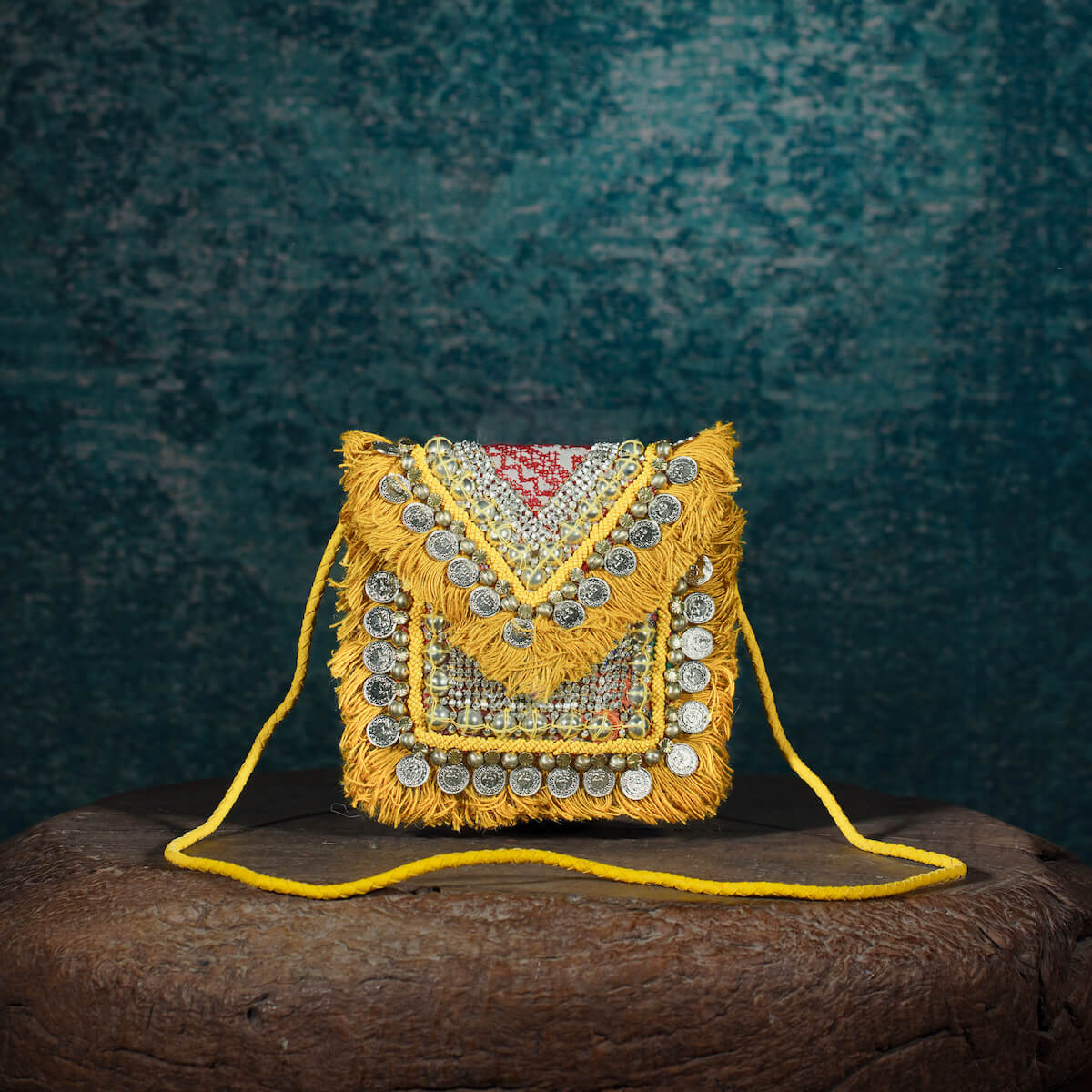 Mustard Banjara Minion Clutch 002