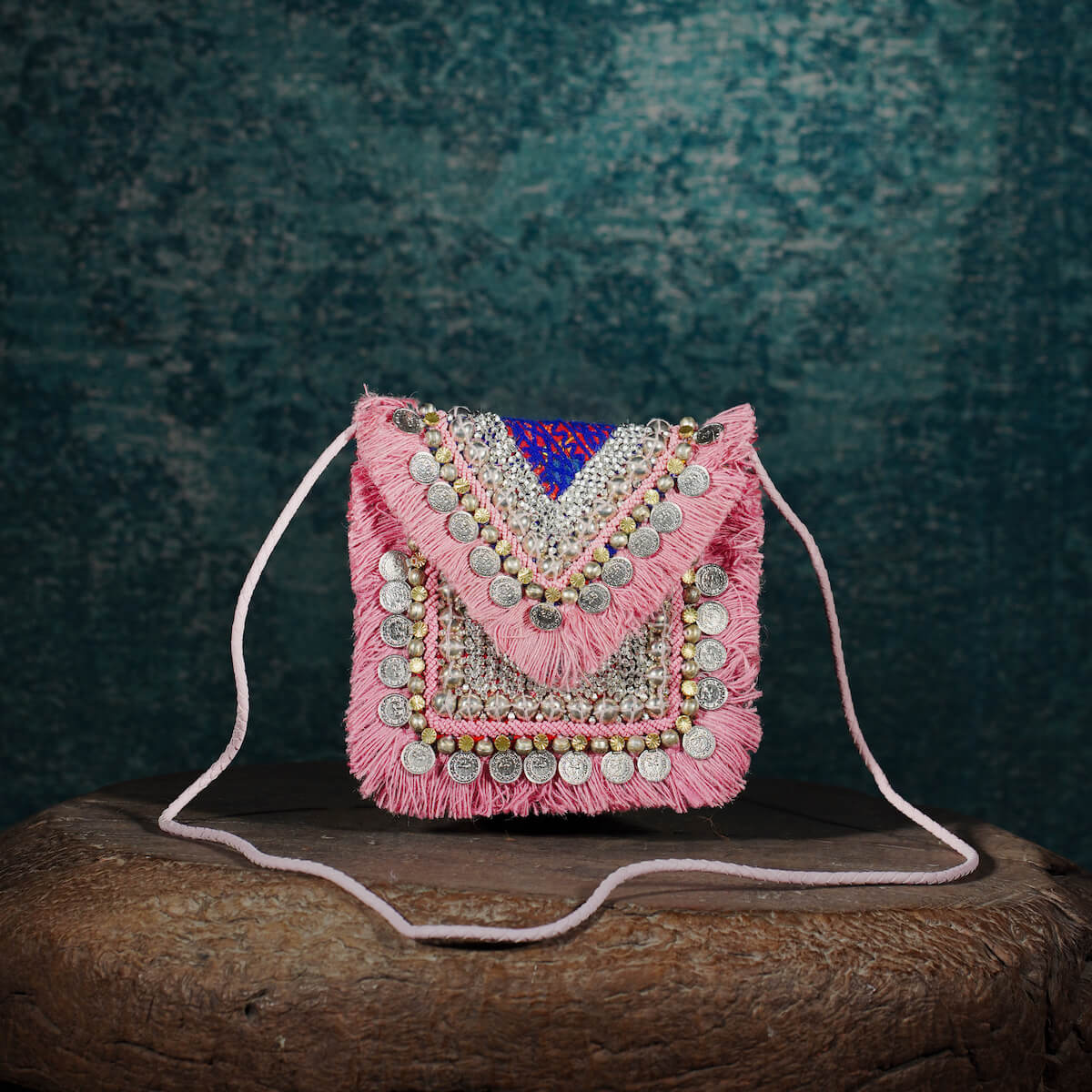 Pink Banjara Minion Clutch 001